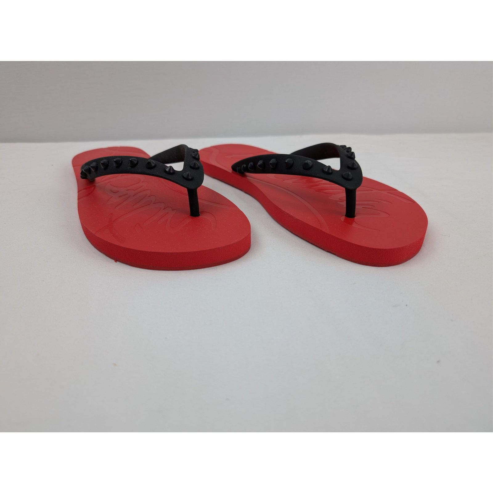 Christian Louboutin o1rshd1 Loubi Flip Donna Flat Slipper in Black/Loubi Size US 12 / IT 42 - 5 Thumbnail