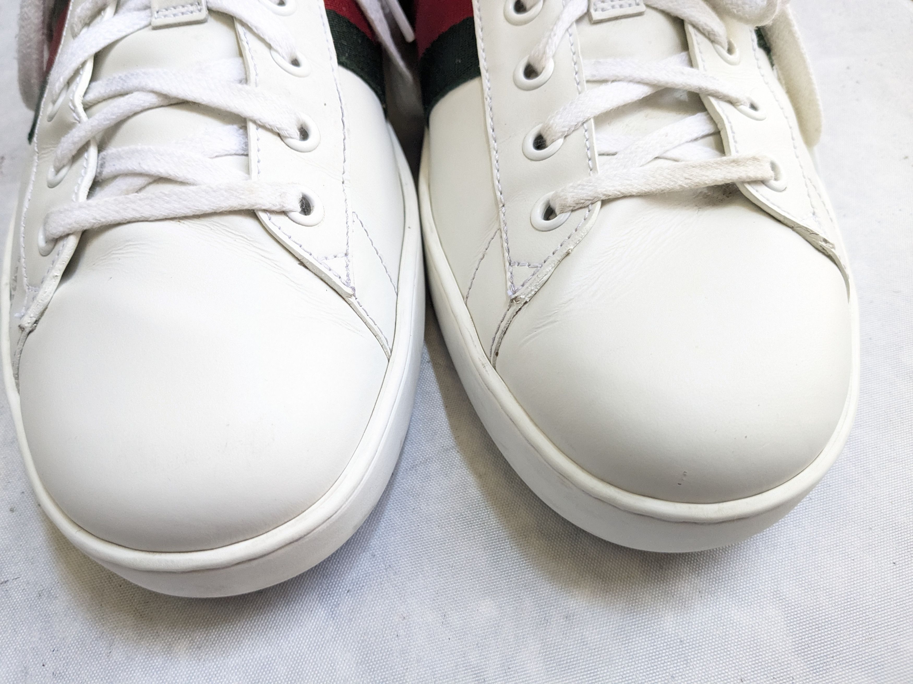 Gucci Gucci Ace Sneakers White 10.5 Low Tops Leather Web Size US 10.5 / EU 43-44 - 4 Thumbnail