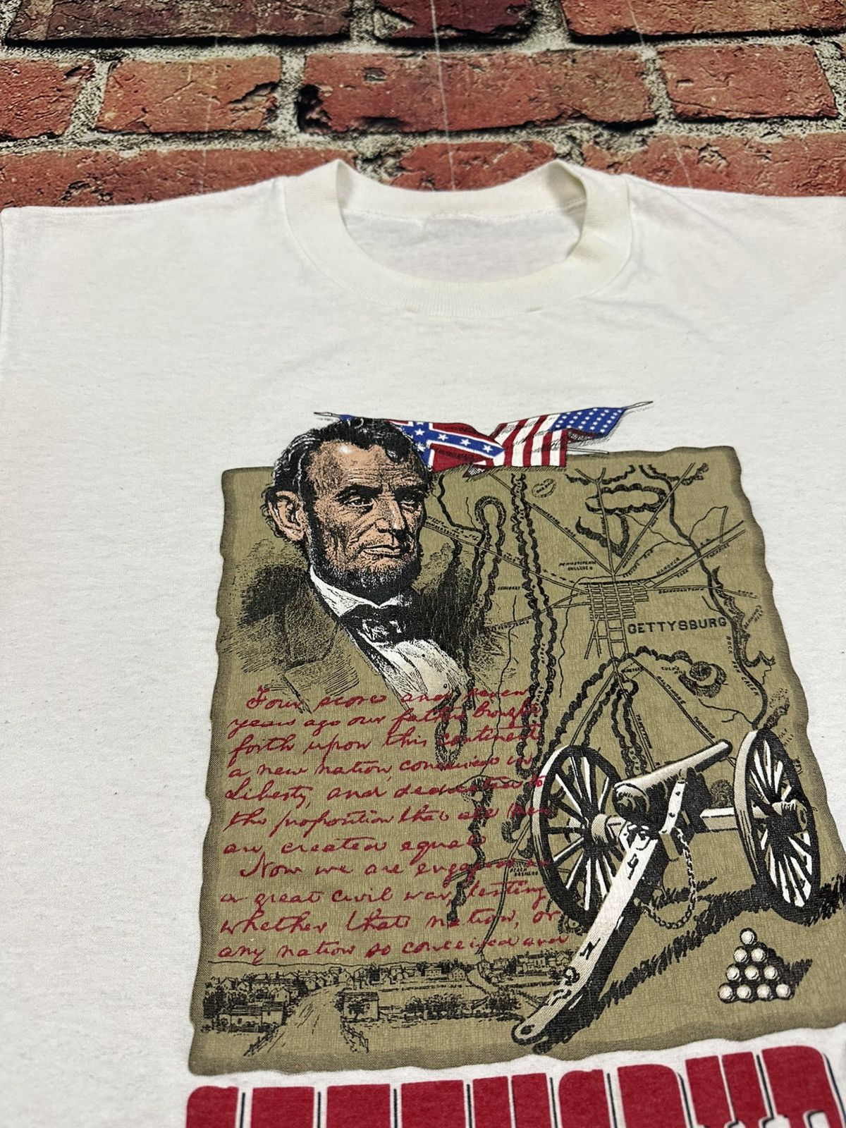 Vintage Vintage Gettysburg Civil War Tee Abe Lincoln Single Stitch Size US M / EU 48-50 / 2 - 4 Thumbnail