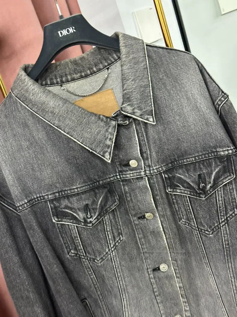 Balenciaga Balenciaga Black gradient asymmetric denim jacket Size XXS / US 00 / IT 34 - 2 Thumbnail