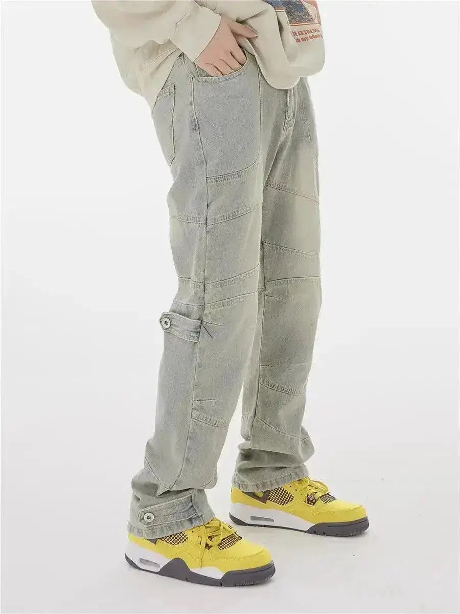 Japanese Brand Loose fitting straight leg patchwork jeans Size US 32 / EU 48 - 2 Thumbnail