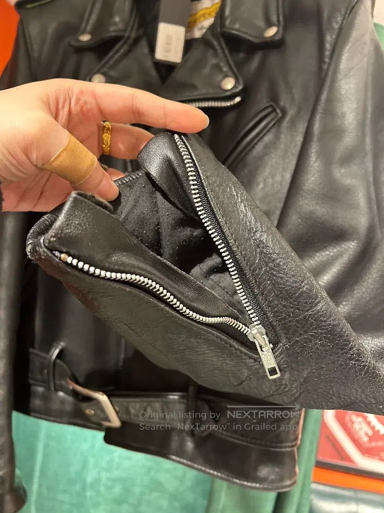 Schott Schott Pre-Owned Leather Jacket 618 Diagonal Zipper Rider Size US XS / EU 42 / 0 - 5 Thumbnail
