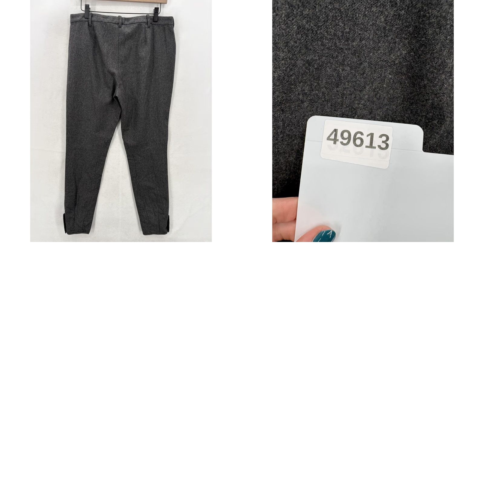 Ralph Lauren Ralph Lauren Wool Flannel Ankle Pants Womens 10 Gray Slim Tapered Button Hem NWT Size 32" / US 10 / IT 46 - 10 Thumbnail