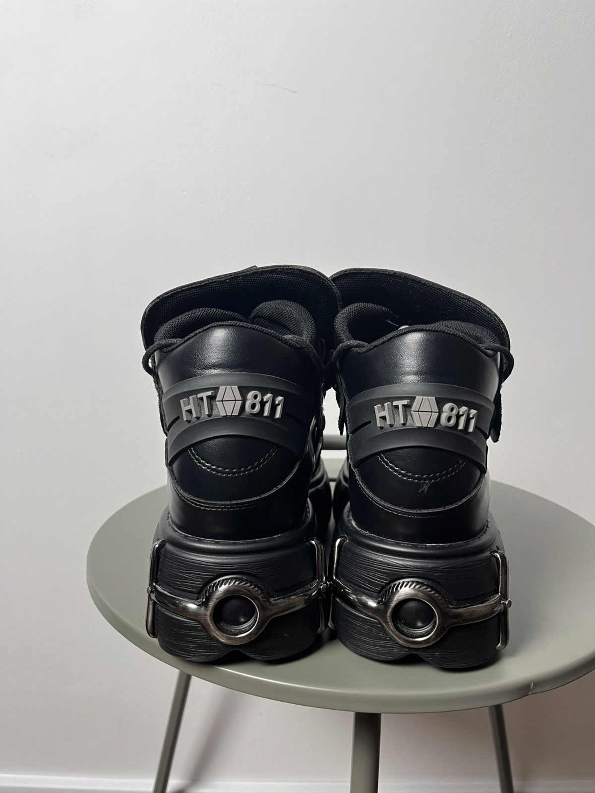 Japanese Brand Black Punk Platform Shoes Boots with Chains Buckles Y2K Vibe Size US 9 / EU 42 - 6 Thumbnail
