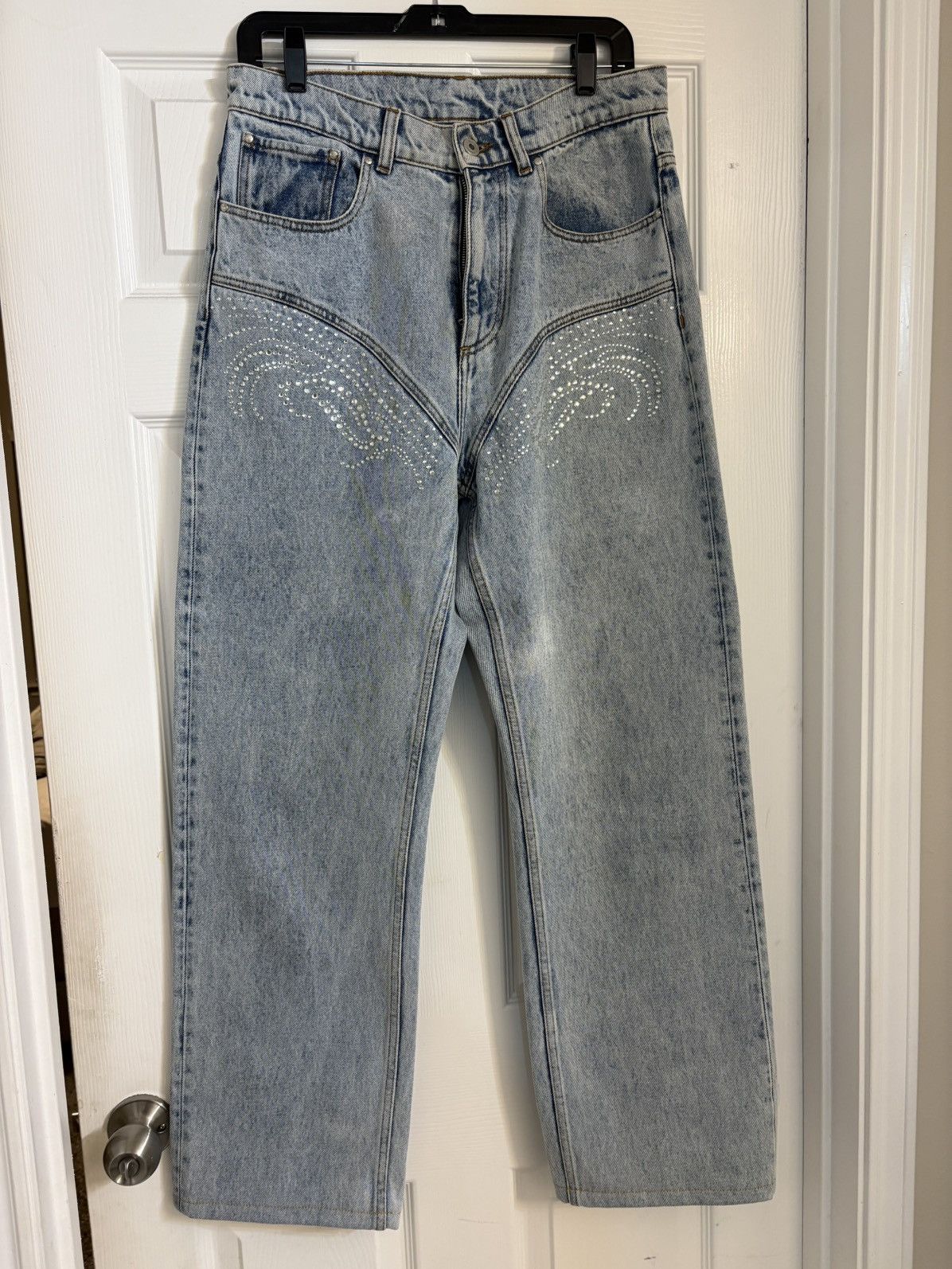 Pre-owned Y/project Rhinestone Denim In Blue