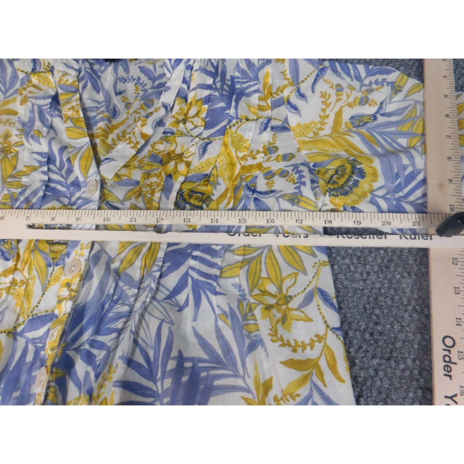 Vintage Club Z Collection Womens Blouse S Blue Floral Knit Crew Neck Pullover Stretch 3/4 Sleeve Casual Cotton Button Regular Classic Shirt Womens Size S / US 4 / IT 40 - 4 Thumbnail