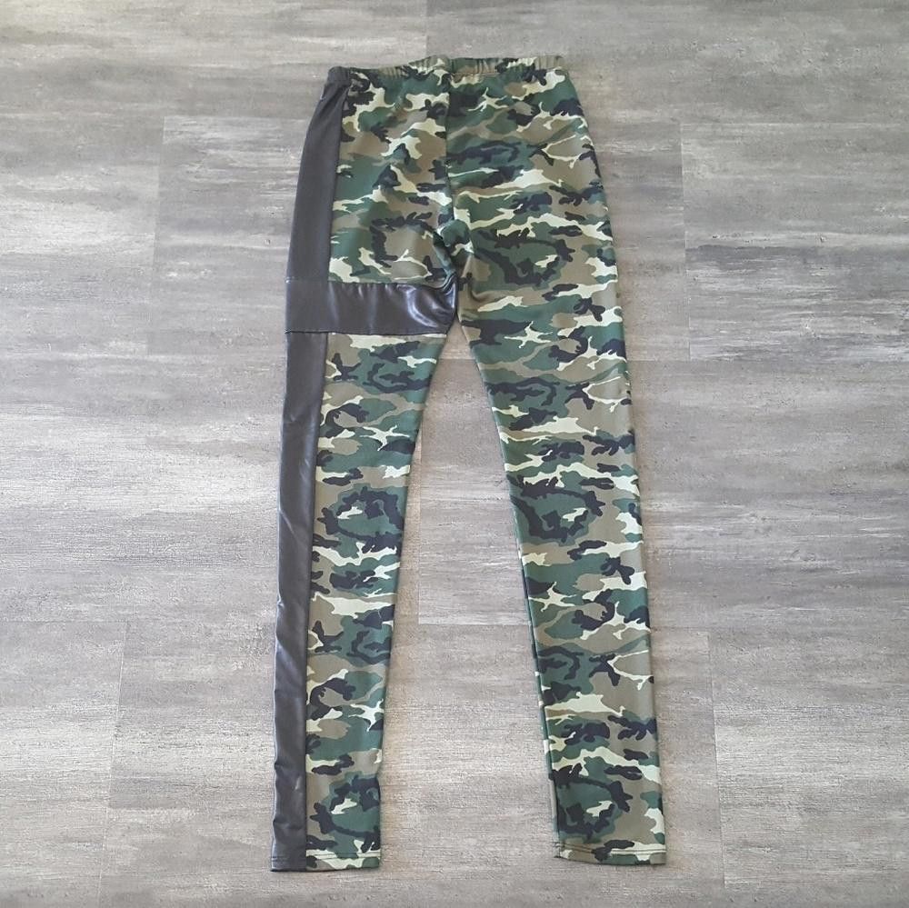 Designer Black Detailed Camo Culture Legging Size 32" / US 10 / IT 46 - 2 Thumbnail