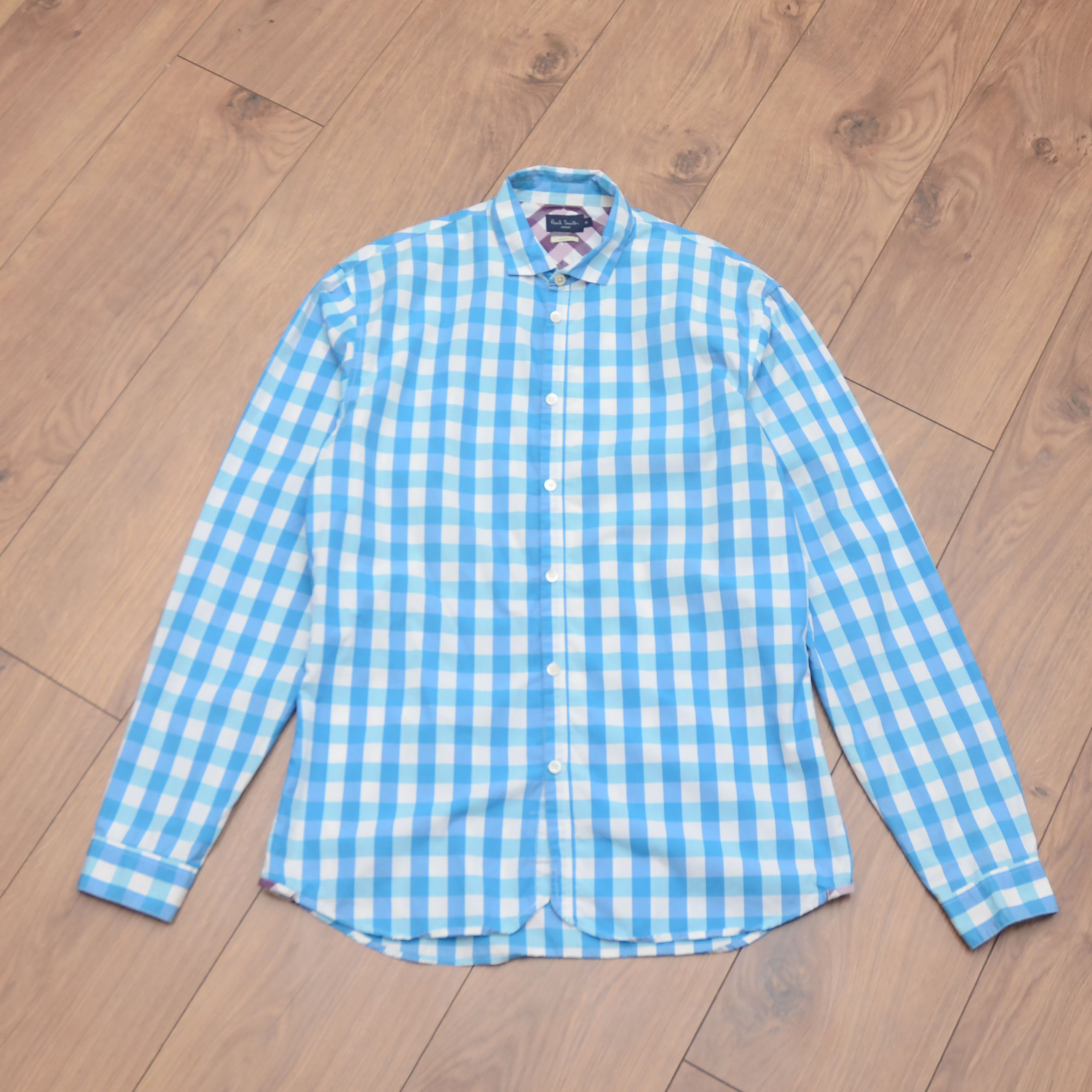 Paul Smith Paul Smith Jeans Men's Cornflower Blue Check Shirt Size M Size US M / EU 48-50 / 2 - 5 Thumbnail