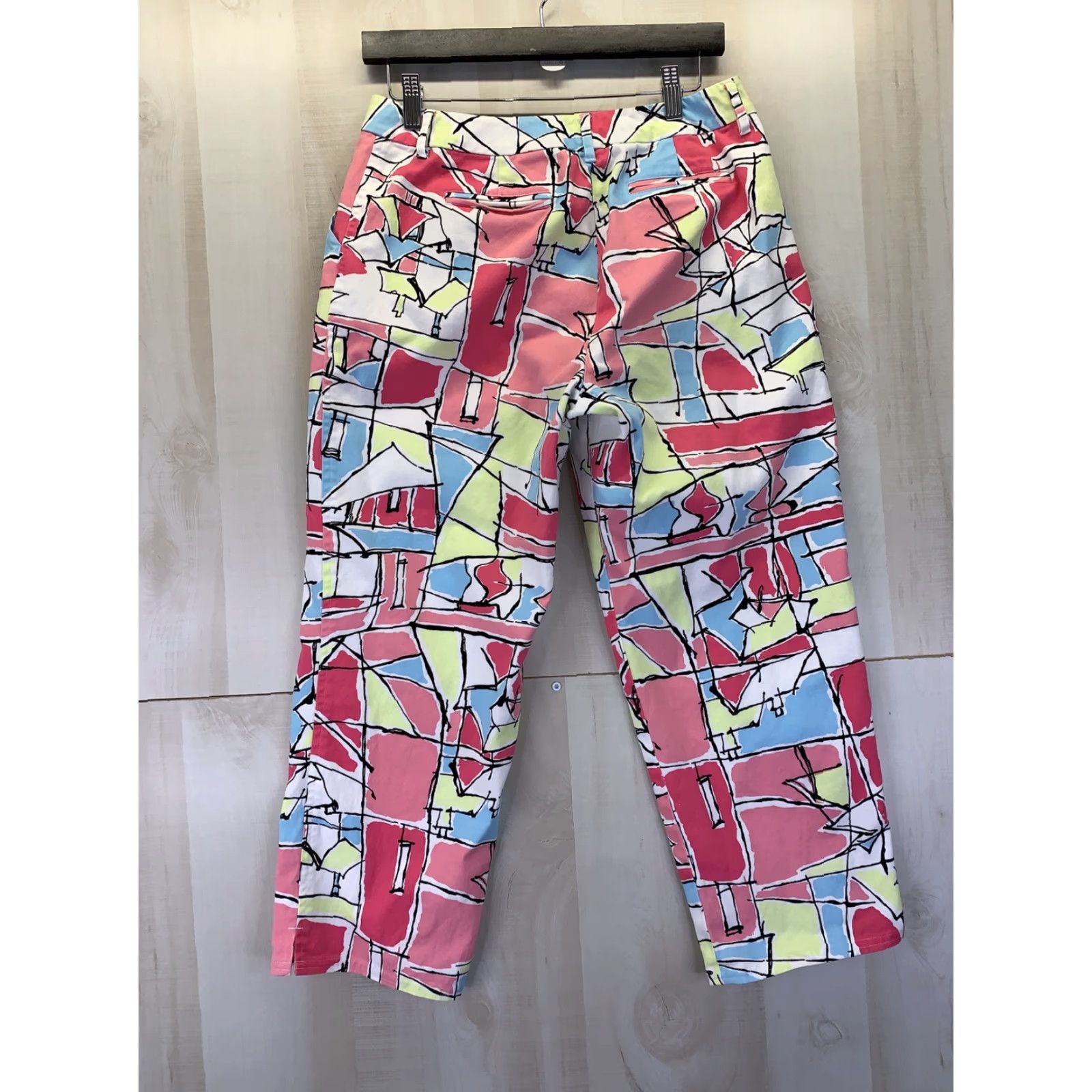 Talbots Talbots Cropped Pants Womens Size 10 Multicolor Geometric Stretch Size 32" / US 10 / IT 46 - 5 Thumbnail