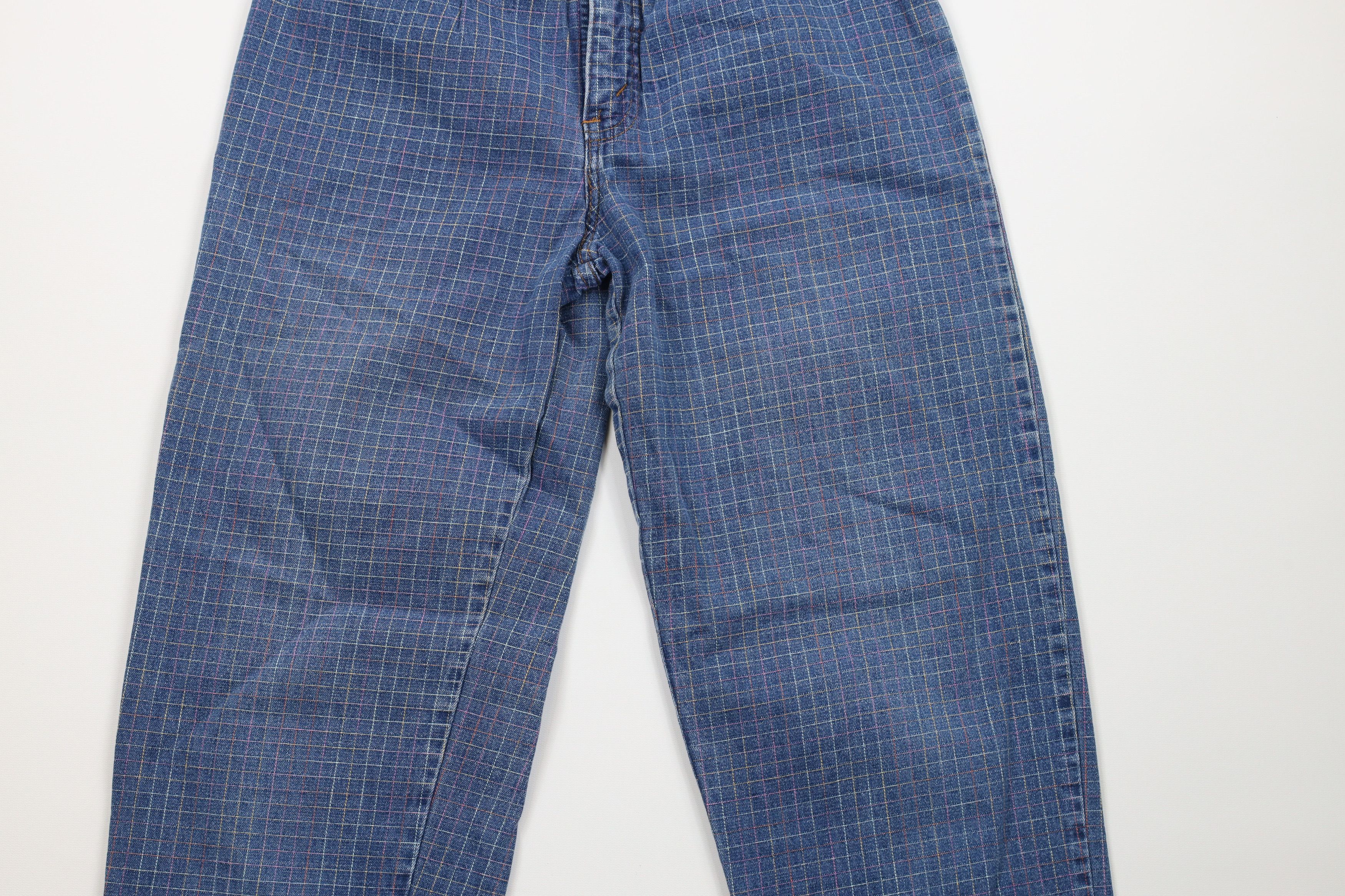 Vintage Vintage 70s Streetwear Pleated Rainbow Plaid Jeans USA Size 32" / US 10 / IT 46 - 3 Thumbnail