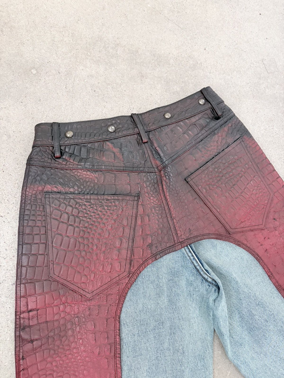 Fila × Thug Club dragon leather denim mix short Size US 30 / EU 46 - 8 Thumbnail