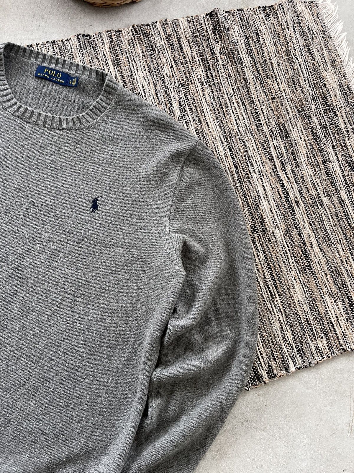 Polo Ralph Lauren Vintage Polo Ralph Lauren Grey Knit Minimalist Sweater Y2K Size US L / EU 52-54 / 3 - 5 Thumbnail