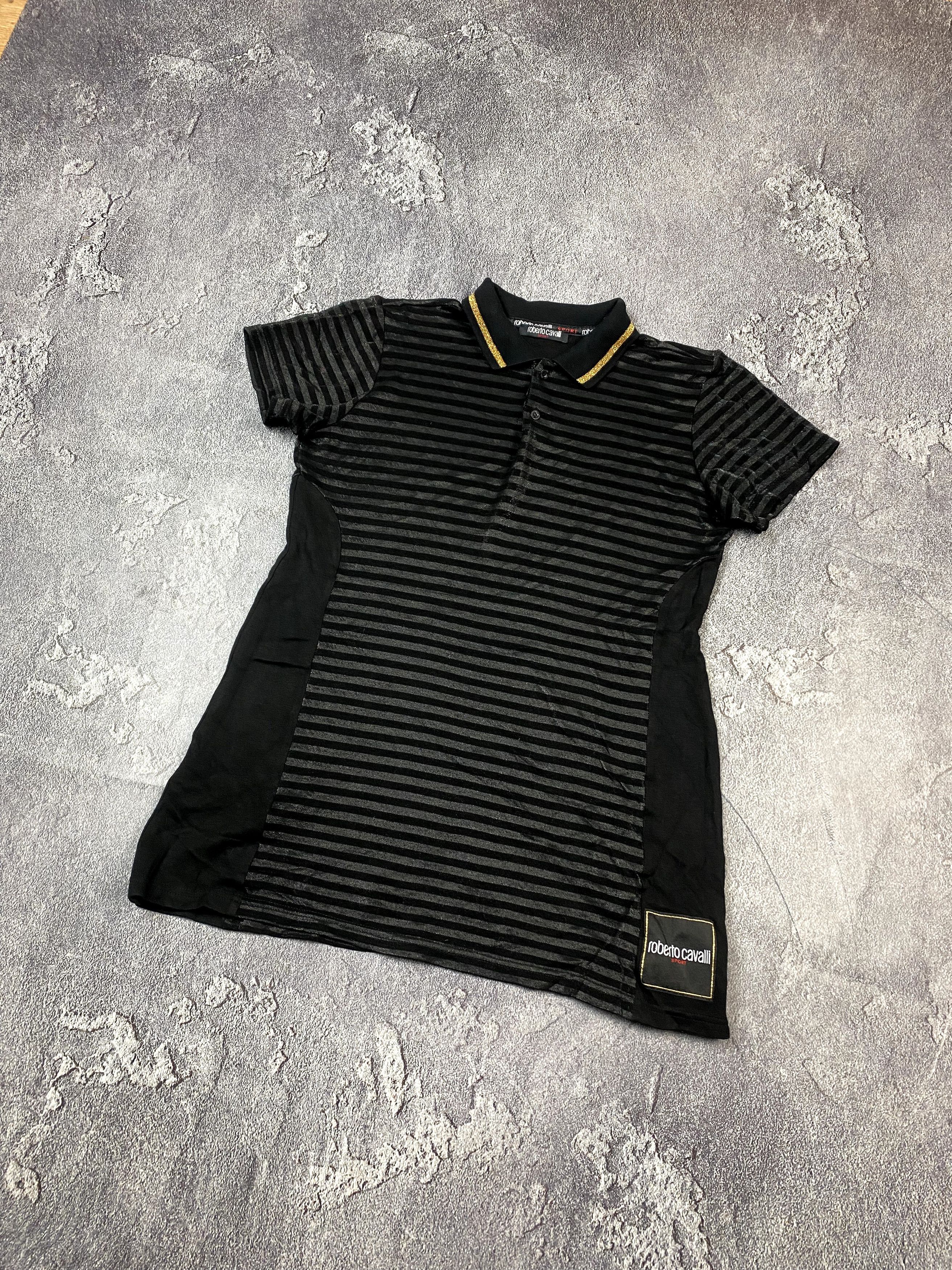 Just Cavalli × Roberto Cavalli Roberto Cavalli Sport Ladies Stripe Black Polo Size XL / US 12-14 / IT 48-50 - 2 Thumbnail