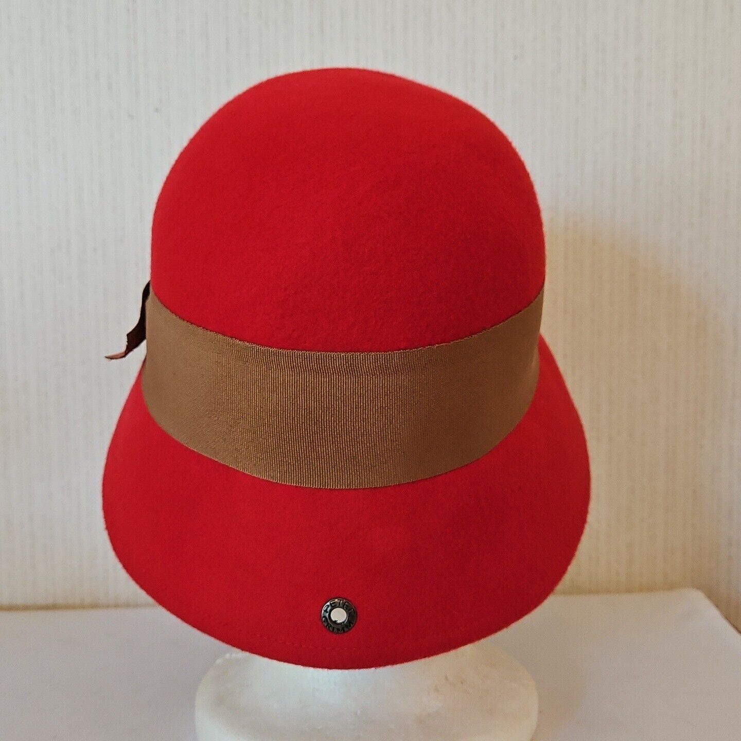Designer Peter Grimm Wool Cloche Hat Red Womens One Size Grosgrain Bo Size ONE SIZE - 4 Thumbnail