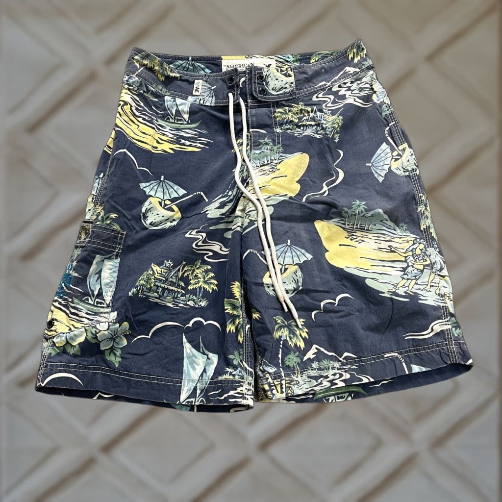 American Eagle Outfitters American Eagle Outfitters Bottom Mens 28 Multicolor Cargo Board Shorts Lined Pockets Breathable Lightweight Stretch Swimwear Trunks Beach Size US 28 / EU 44 - 1 Thumbnail