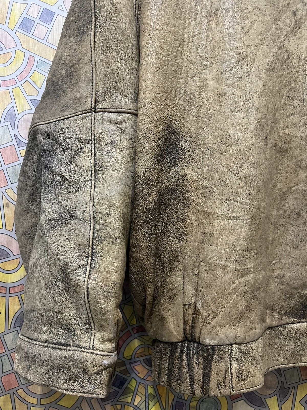 Japanese Brand × Leather VERY VINTAGE JACKET 🧥 LEATHER. (GJ36) Size US L / EU 52-54 / 3 - 12 Thumbnail