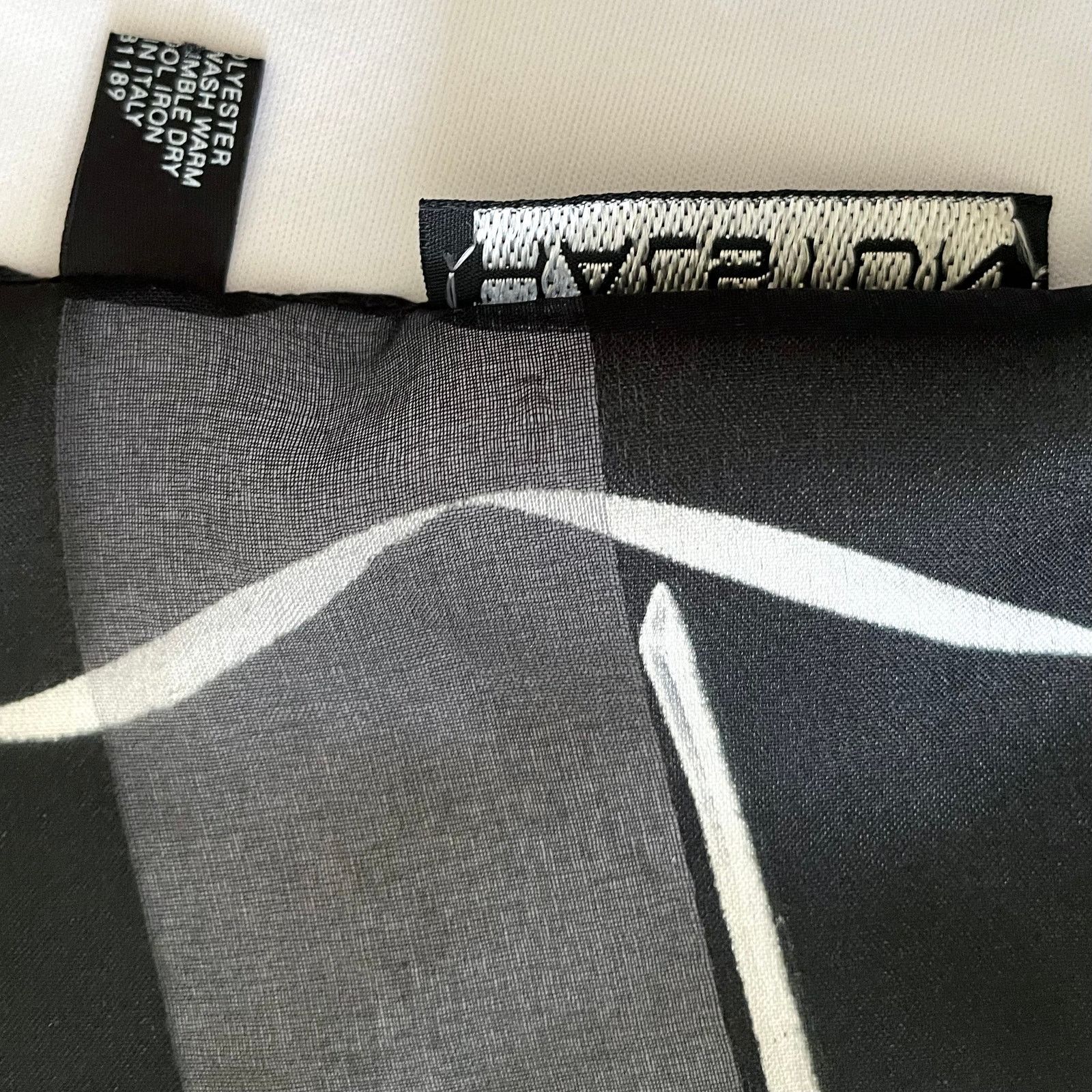 Halston × Vintage Vintage Halston Calla Lily Striped Chiffon Opaque Long Scarf Size ONE SIZE - 5 Thumbnail