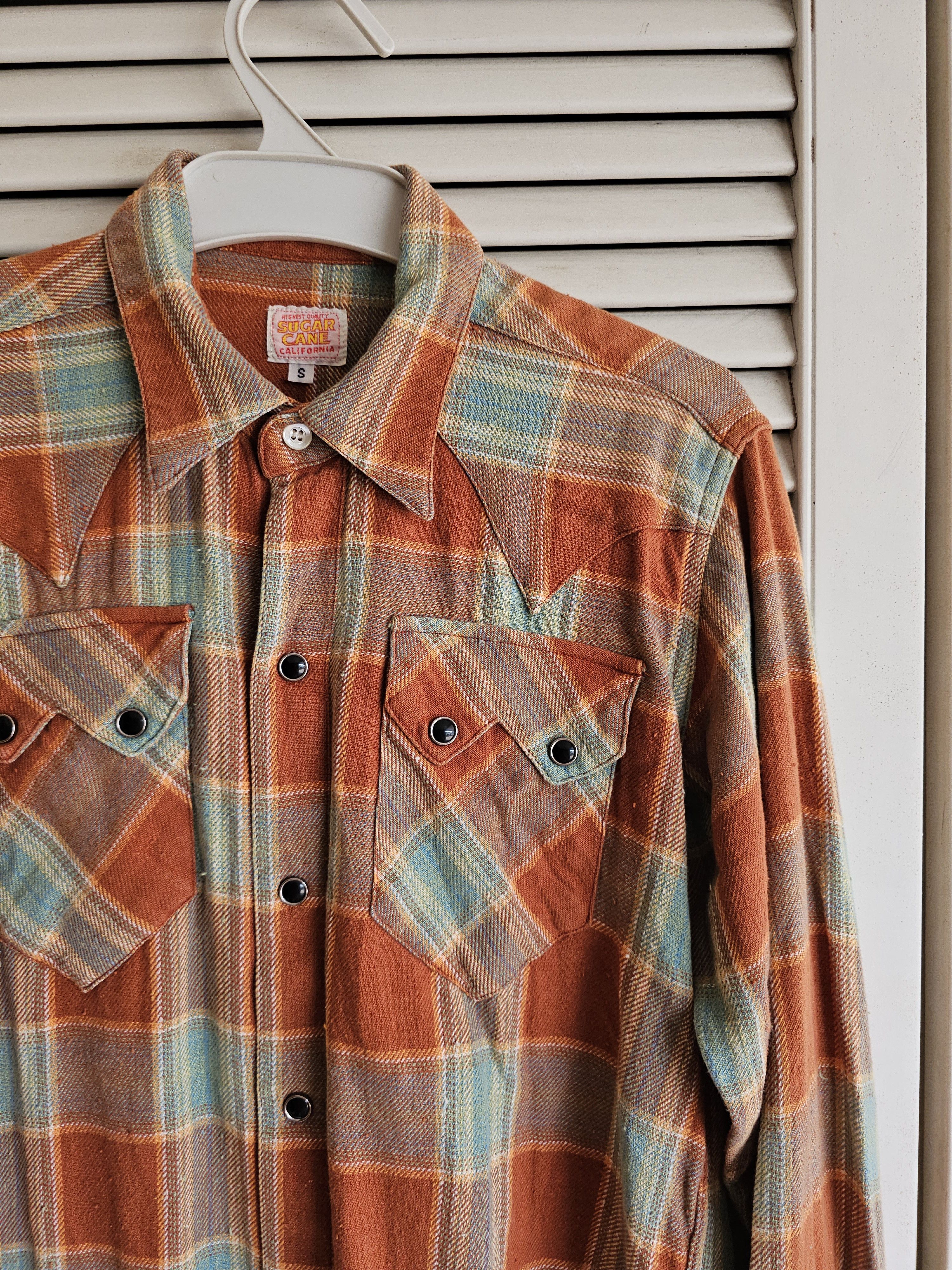 Sugar Cane Sugar Cane Long Sleeve Flannel Orange Brown Size US S / EU 44-46 / 1 - 2 Thumbnail