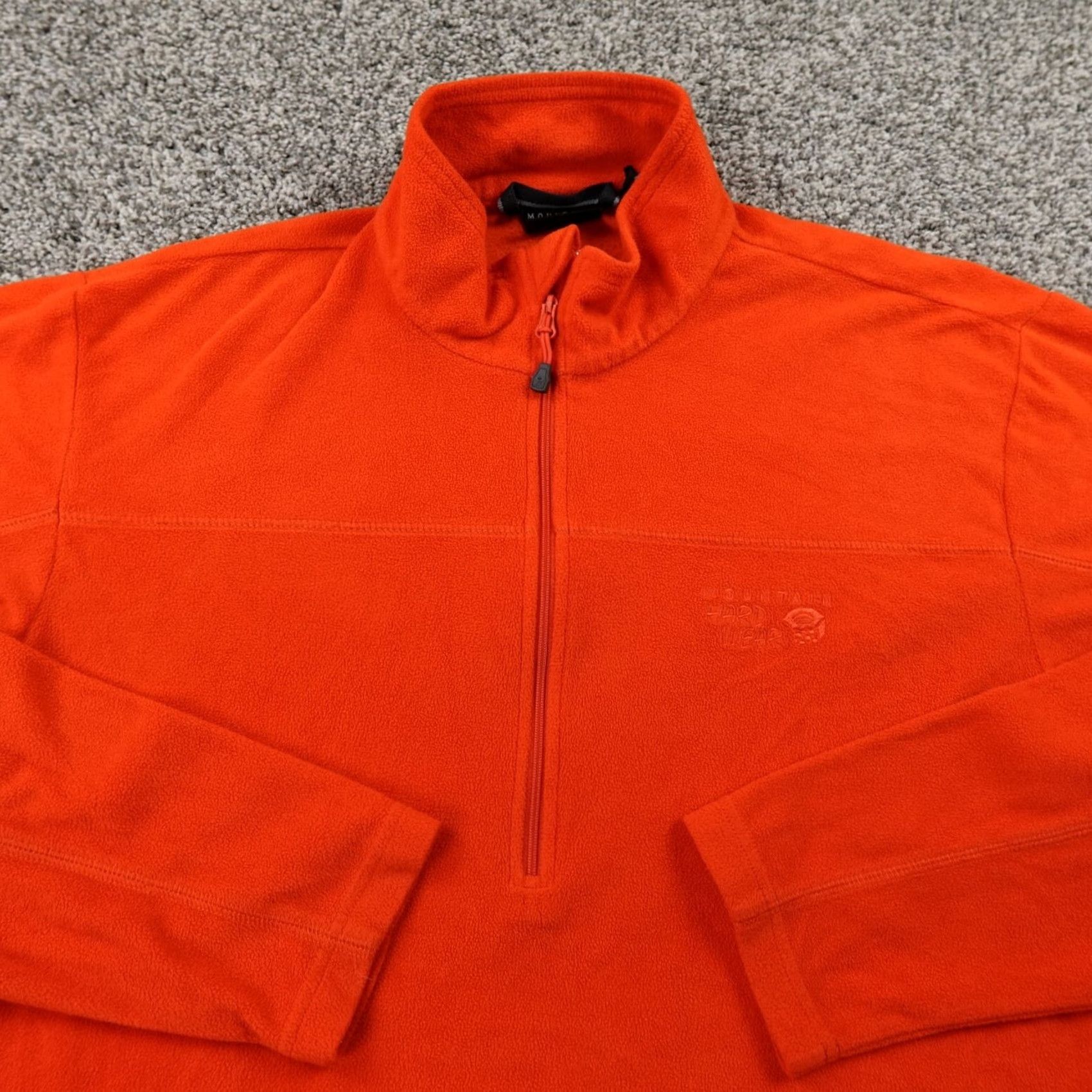 Mountain Hardwear Mountain Hardwear Jacket L Orange Microchill Fleece Pile Zip Sweater Hiking Mens Size US L / EU 52-54 / 3 - 3 Thumbnail