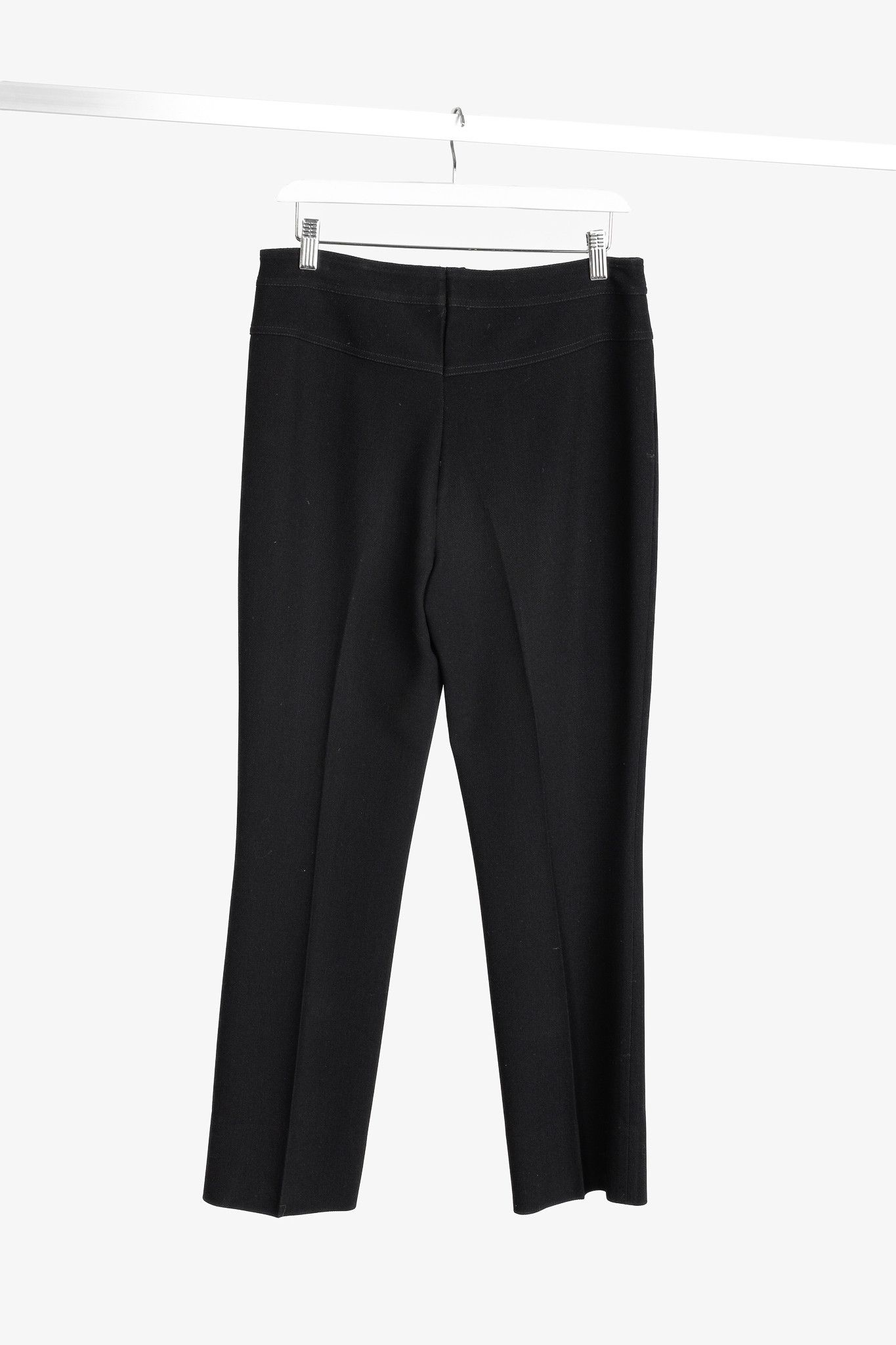 Escada Escada Black Stretch Wool Crepe Trousers Size 32" / US 10 / IT 46 - 2 Thumbnail