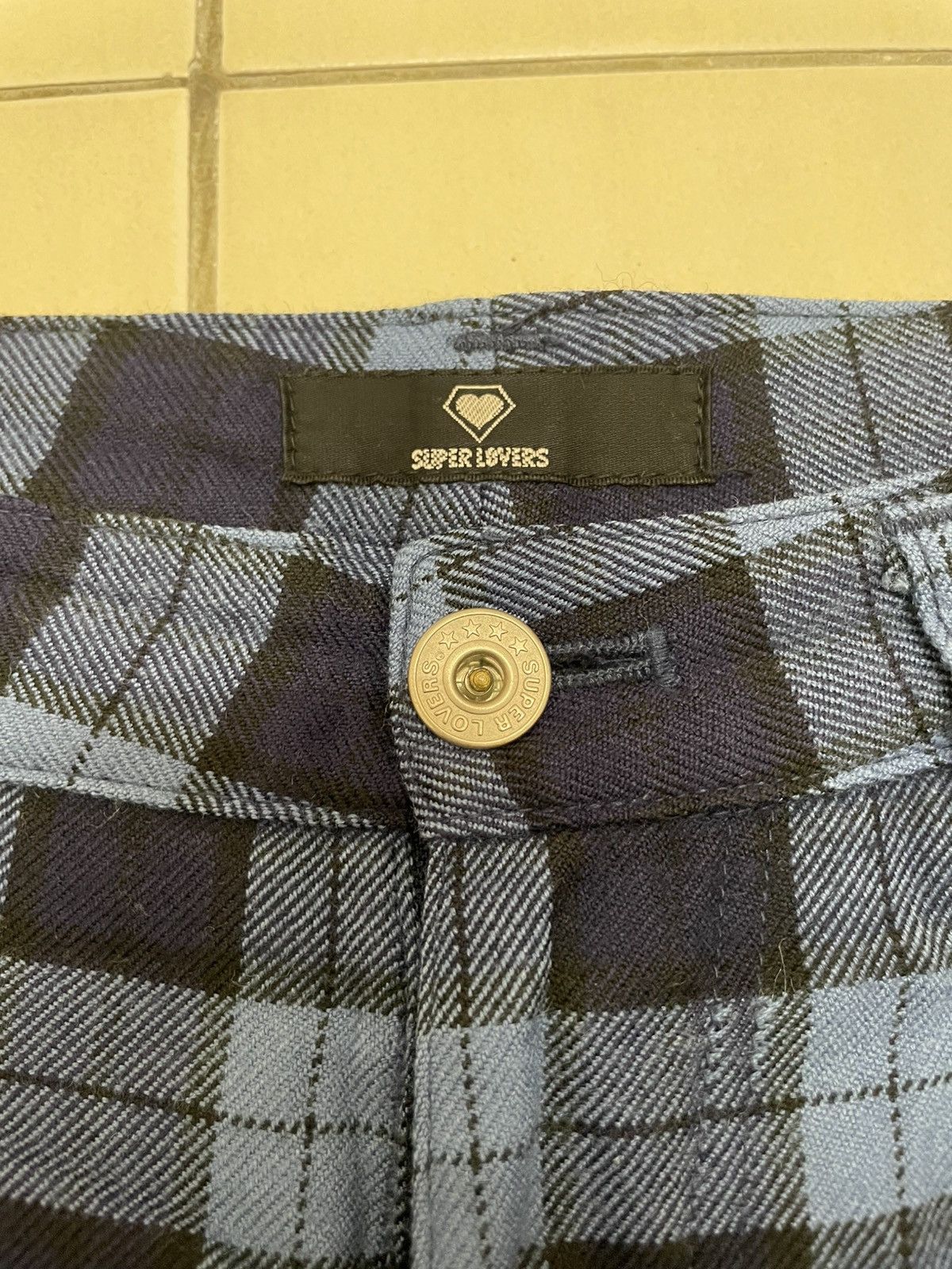 Japanese Brand Super Lovers Check Short Size US 27 - 7 Thumbnail