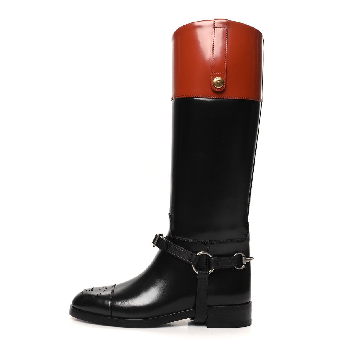 Gucci Gucci Calfskin Zelda Harness Riding Boots Black Amber Size US 9.5 / IT 39.5 - 1 Thumbnail