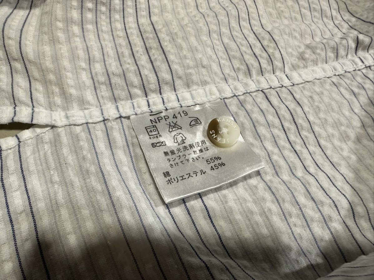 Japanese Brand 🔥Rare Vintage Kansai Jeans Striped Zip Shirt Double Pockets Size US L / EU 52-54 / 3 - 7 Thumbnail