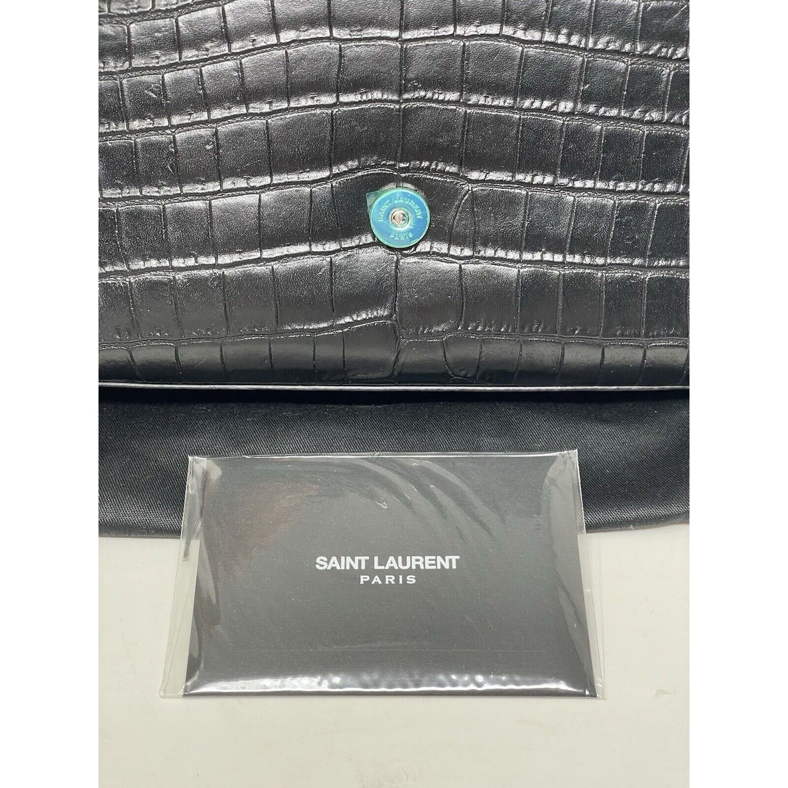 Yves Saint Laurent Calfskin Crocodile Embossed Small Classic Kate Tassel Size ONE SIZE - 8 Thumbnail