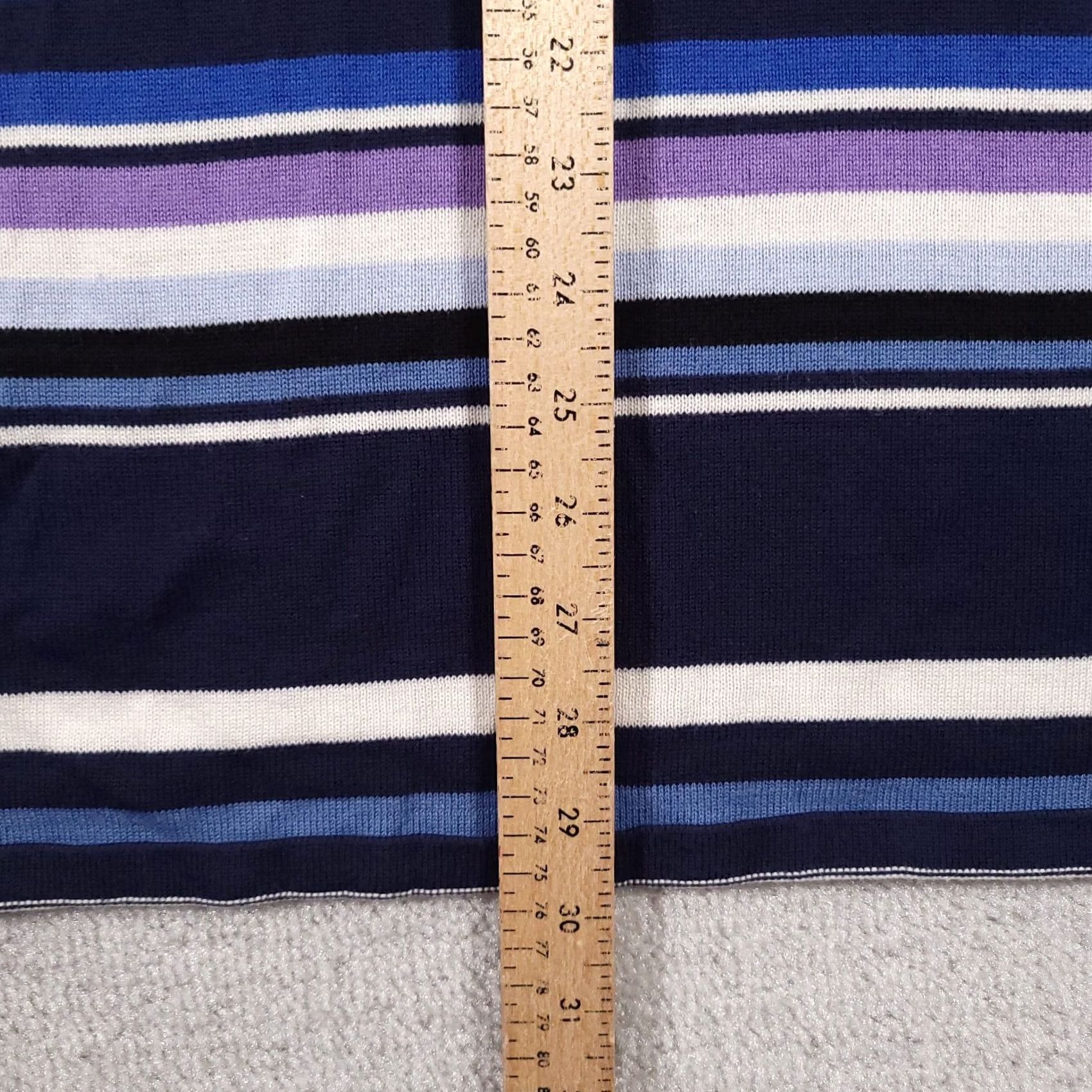 Blair Blair Cardigan Sweater Open Front Women Large Blue Stripe Long Sleeve Heavy Knit Regular Sleeve Size L / US 10 / IT 46 - 6 Thumbnail