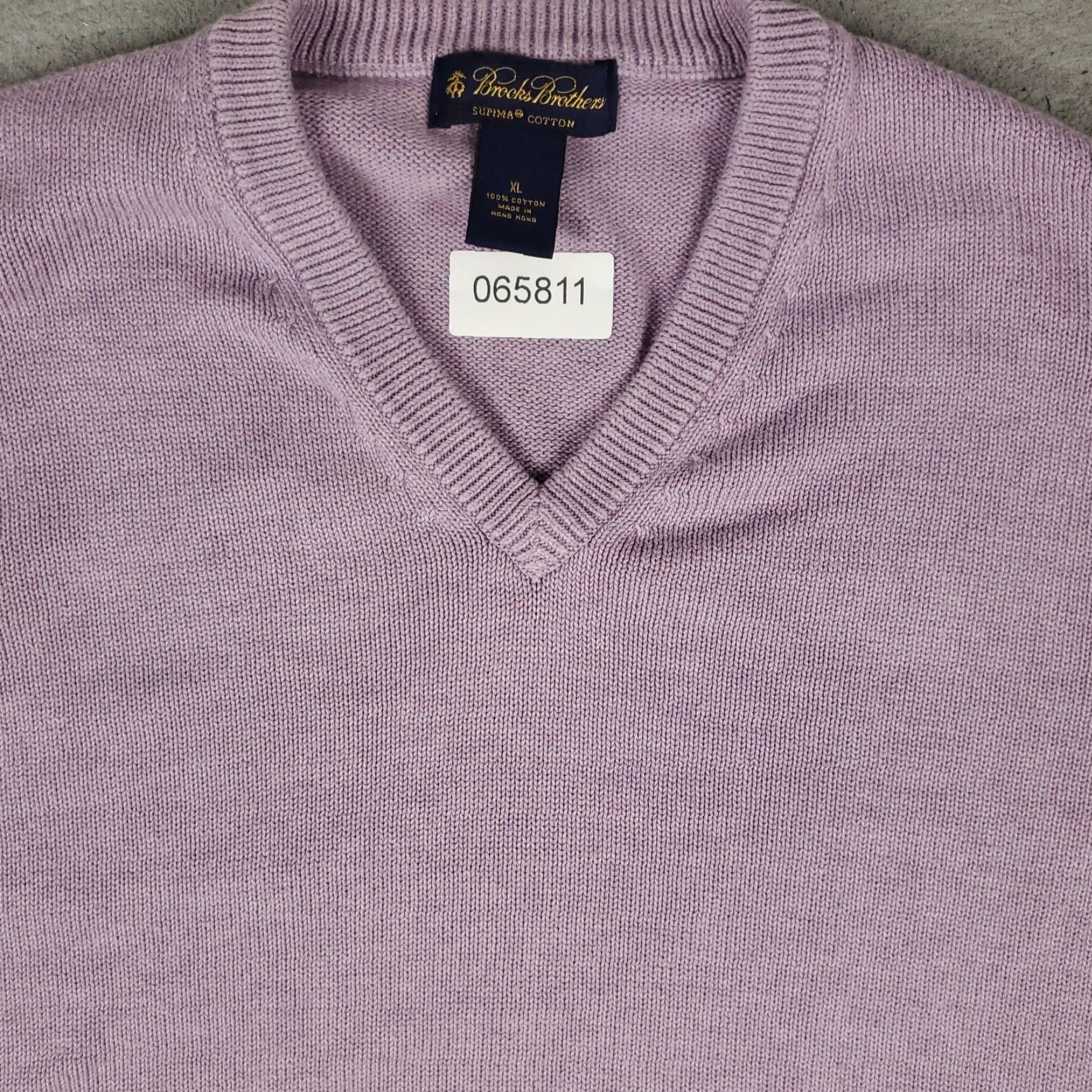 Brooks Brothers Brooks Brothers Sweater Mens XL Purple V-Neck Pullover Knit Cotton Wool Size US XL / EU 56 / 4 - 2 Thumbnail