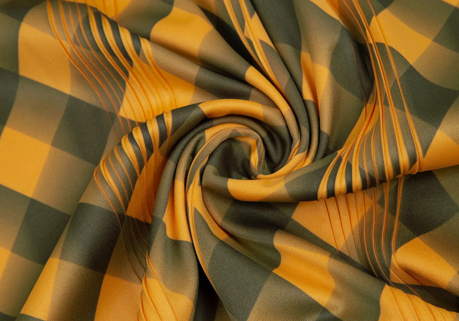 Issey Miyake Bias Check Pleats Line T-Shirt in Orange Green Size US M / EU 48-50 / 2 - 8 Thumbnail