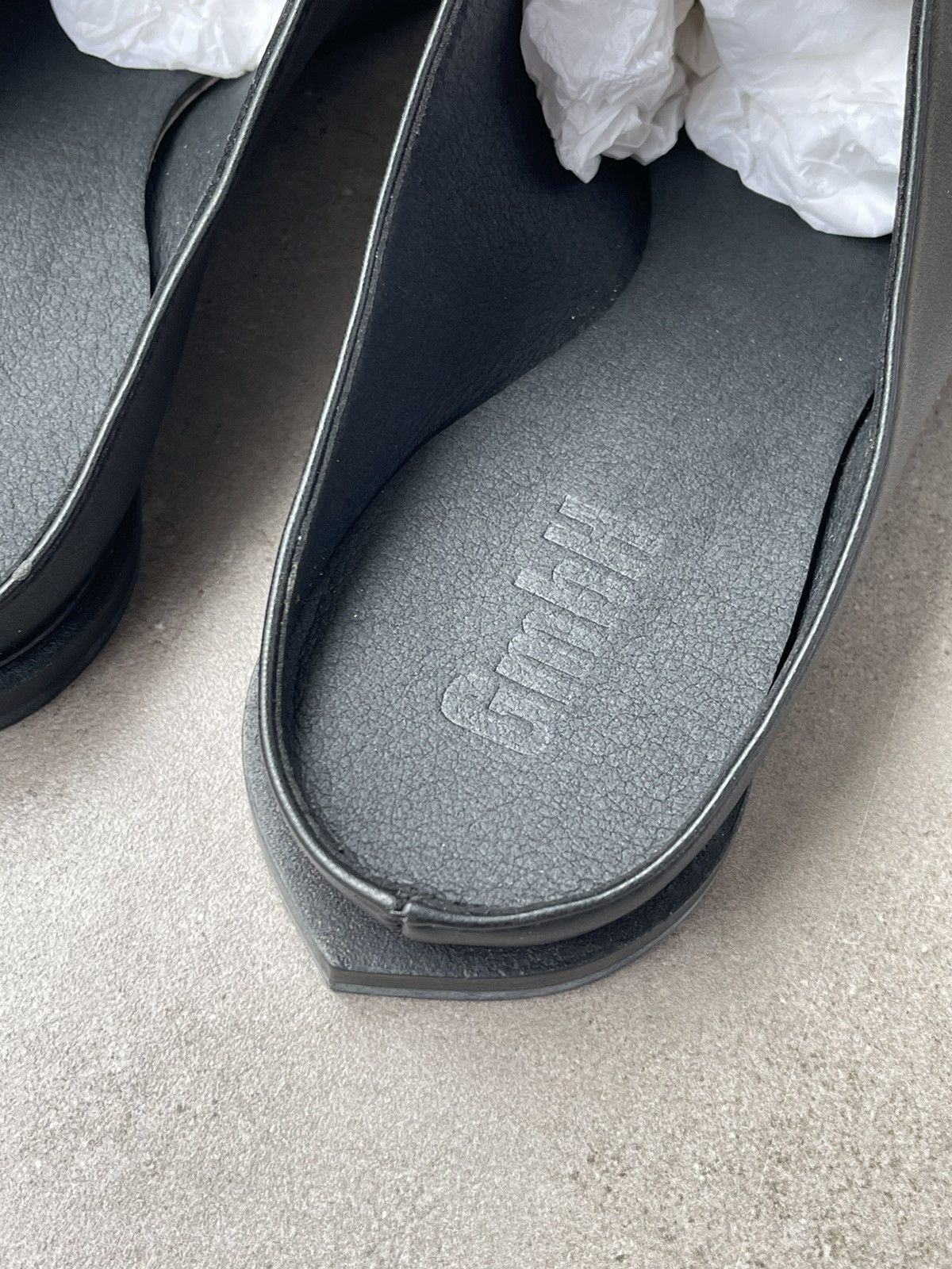 GmbH !DS! SS23 GMBH Jamal Slit Black Pleather Mules Size US 12 / EU 45 - 17 Thumbnail