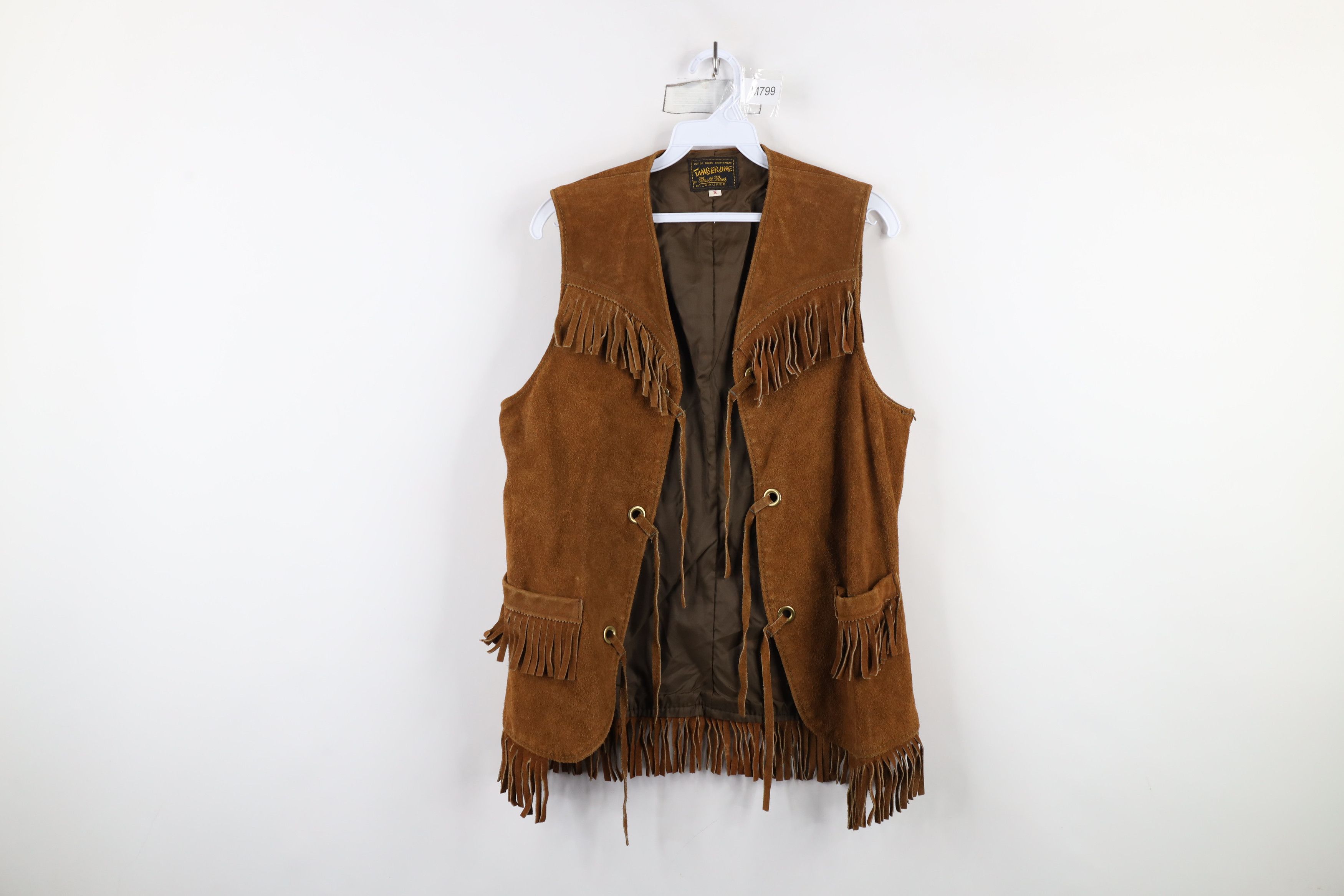Vintage Vintage 60s 70s Brill Bros Fringed Suede Leather Vest USA Size US S / EU 44-46 / 1 - 1 Thumbnail