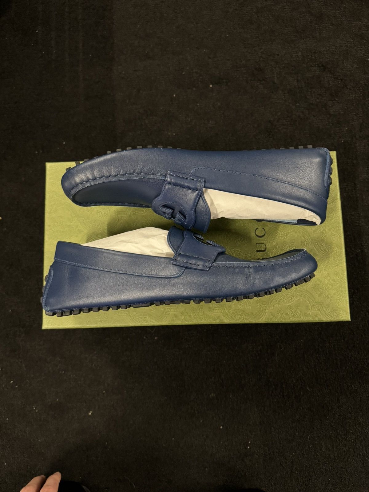 Gucci GUCCI Mens Blue Interlocking Loafers #730148 Size US 9 / EU 42 - 2 Thumbnail