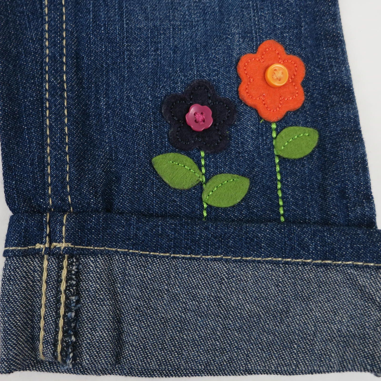 Other Gymboree 2T Blue Denim Jeans with Bunny and Flower Appliqué Size 24" / US 00 / IT 34 - 3 Thumbnail