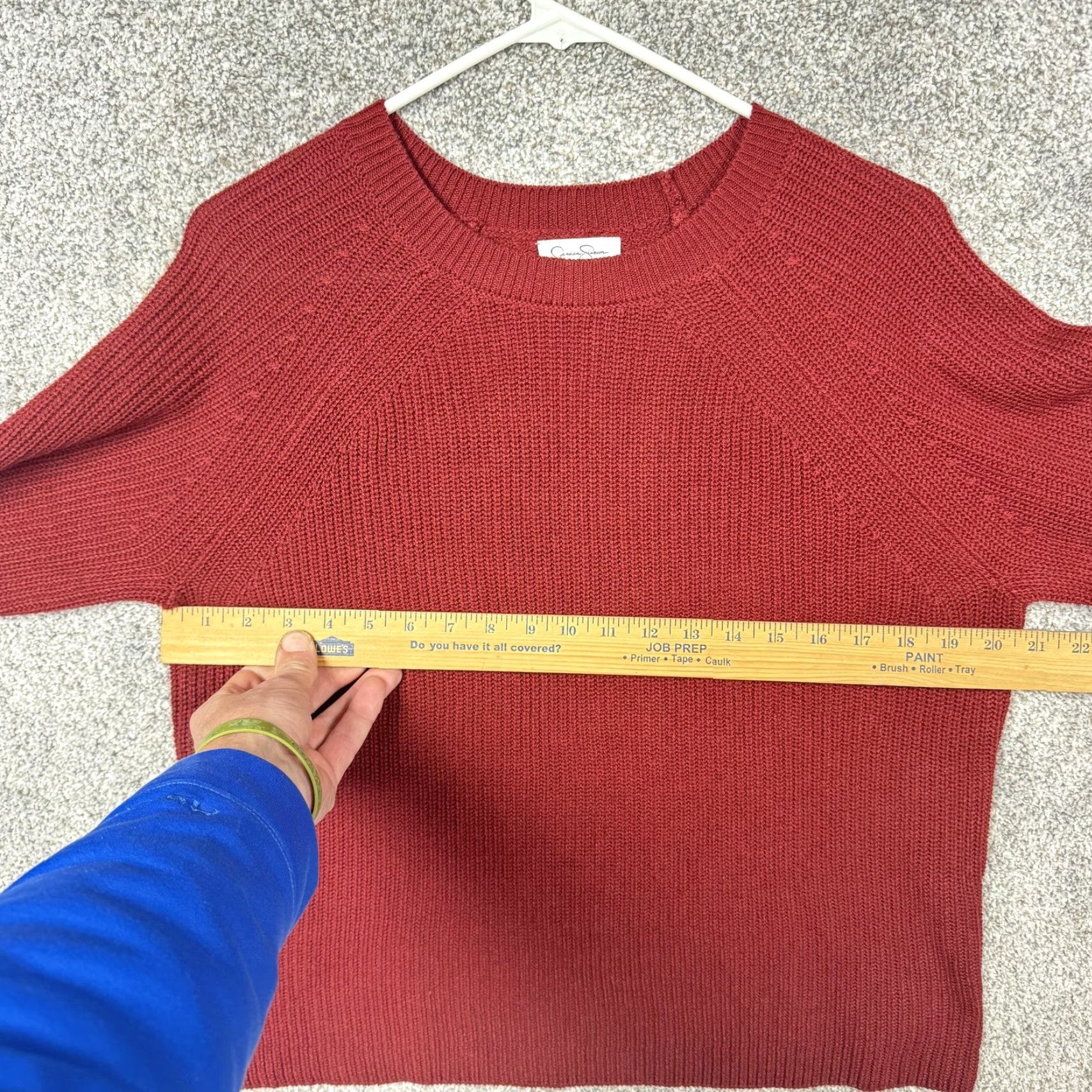 Jessica Simpson JESSICA SIMPSON Sweater L Red Wine Crew Neck Knit Raglan Long Sleeve Womens Casual Fall Winter Size L / US 10 / IT 46 - 4 Thumbnail