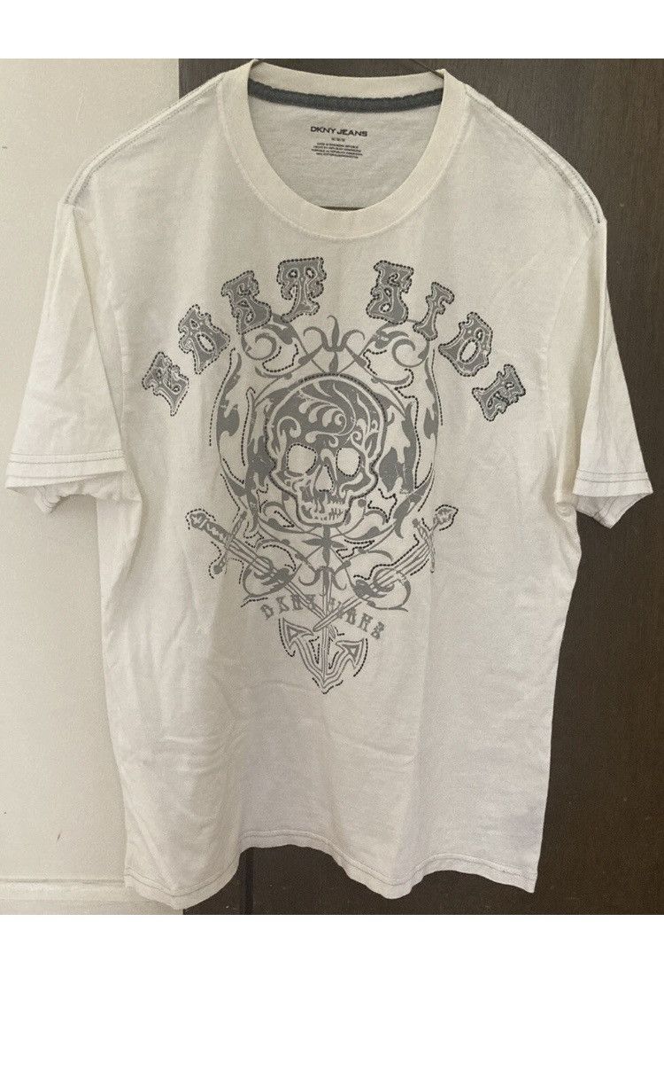 DKNY DKNY Jeans White Skull Skeleton Swords Tee M Size US M / EU 48-50 / 2 - 1 Thumbnail