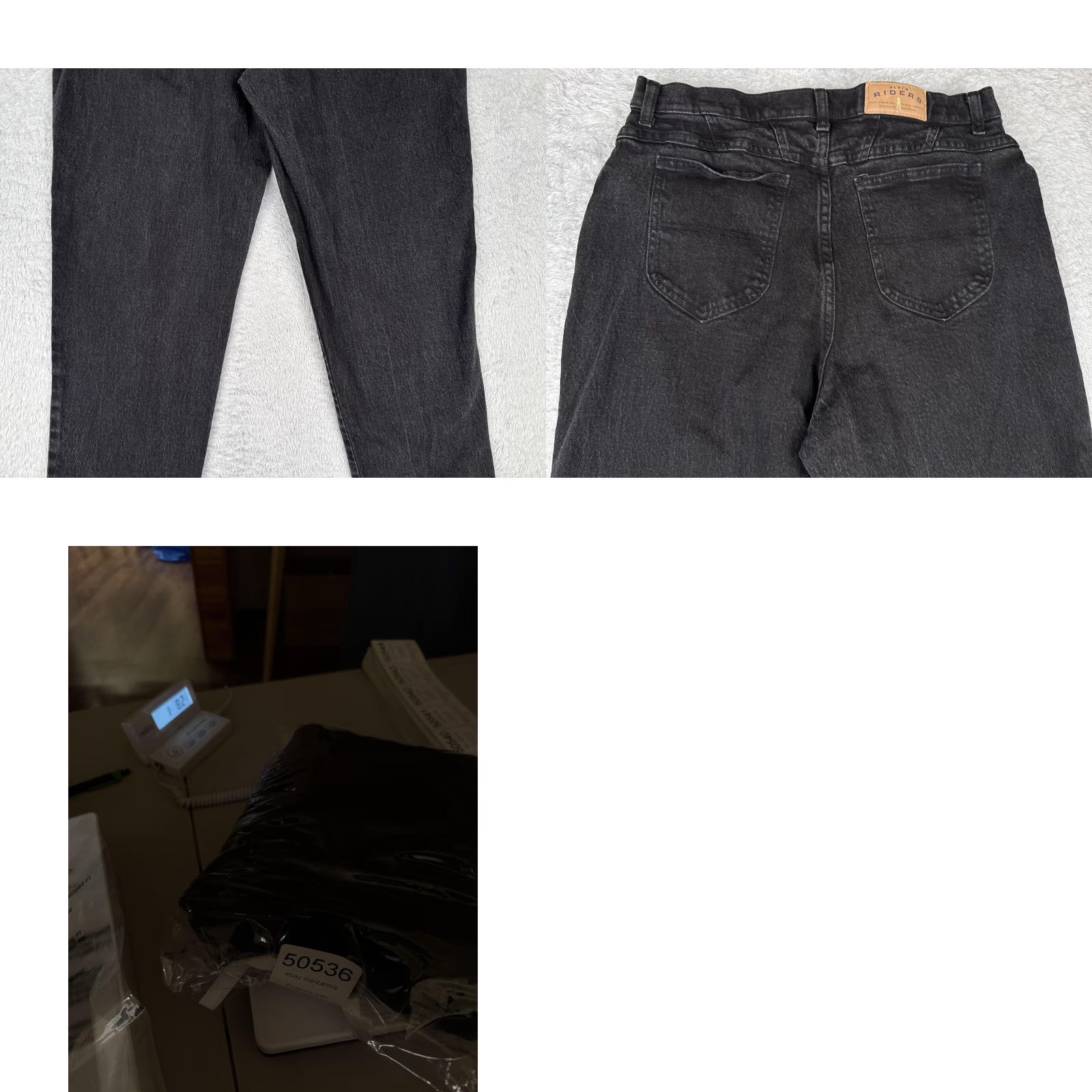 Lee Riders by Lee Jeans Womens Black Tapered Leg High Rise 32x30 Denim Stretch 5-Pocket ZIP Button Size 38" / US 16 / IT 52 - 10 Thumbnail