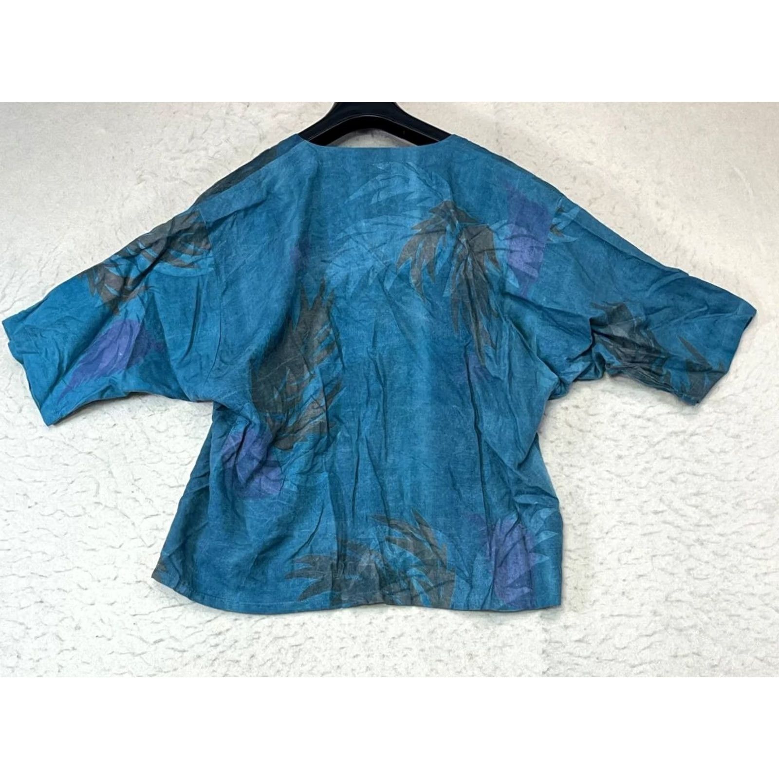 Vintage Rum Reggae Blue Batik-Print M Elastic Drawstring Waist Pants Top Bottoms Casual Size M / US 6-8 / IT 42-44 - 4 Thumbnail