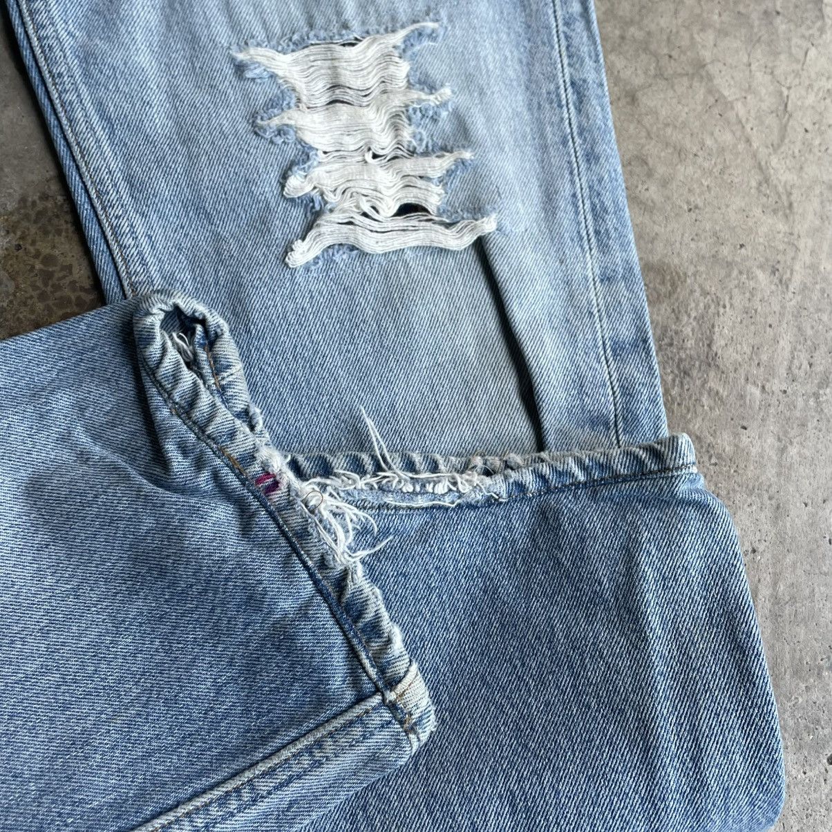 Levi's Vintage Clothing 🔥Vintage Levis 501 Custom Design Ripped Distress Denim Jeans Size US 30 / EU 46 - 7 Thumbnail