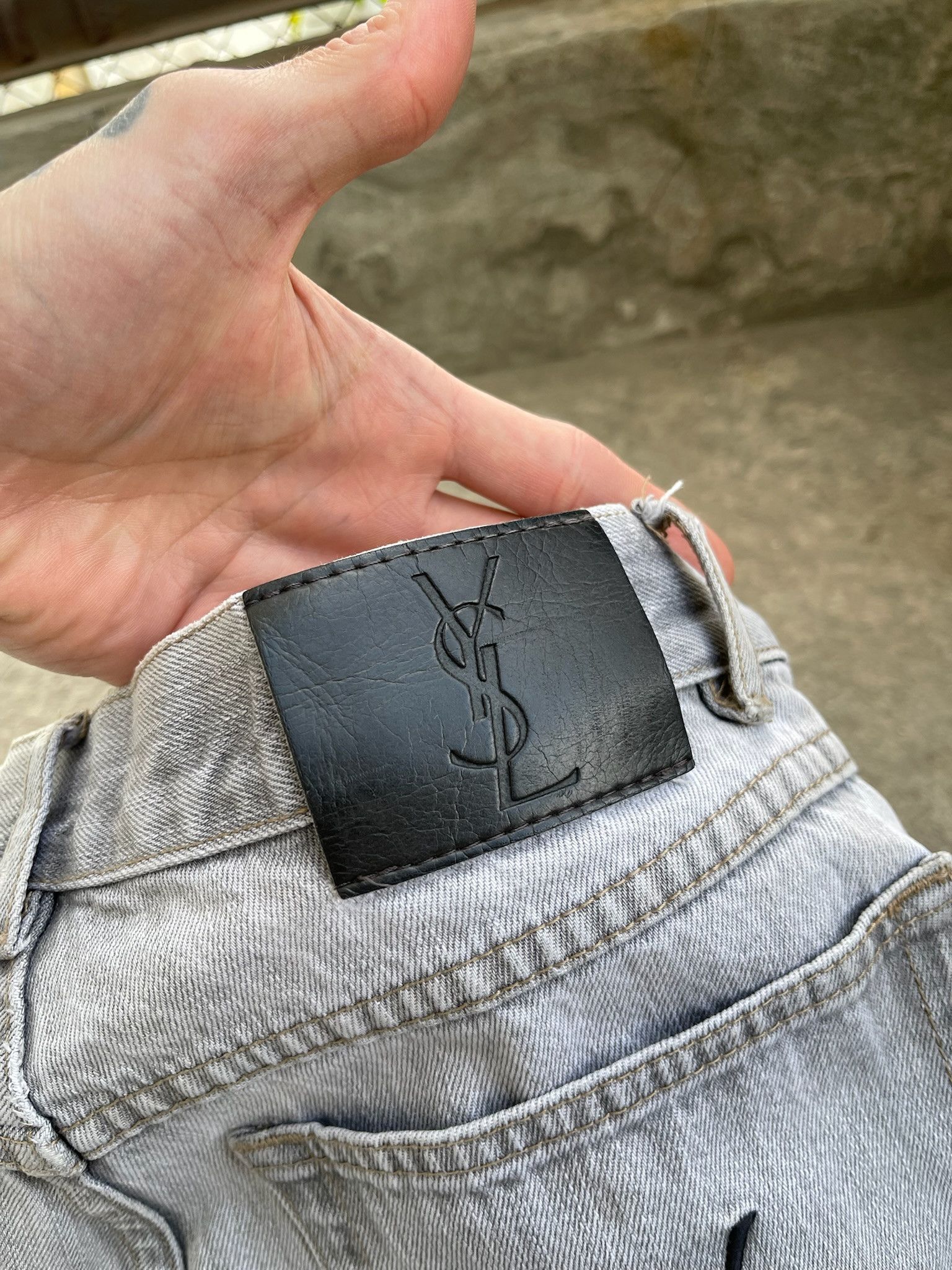 Vintage YSL Jeans Black logo Denim Pants Size US 30 / EU 46 - 16 Thumbnail