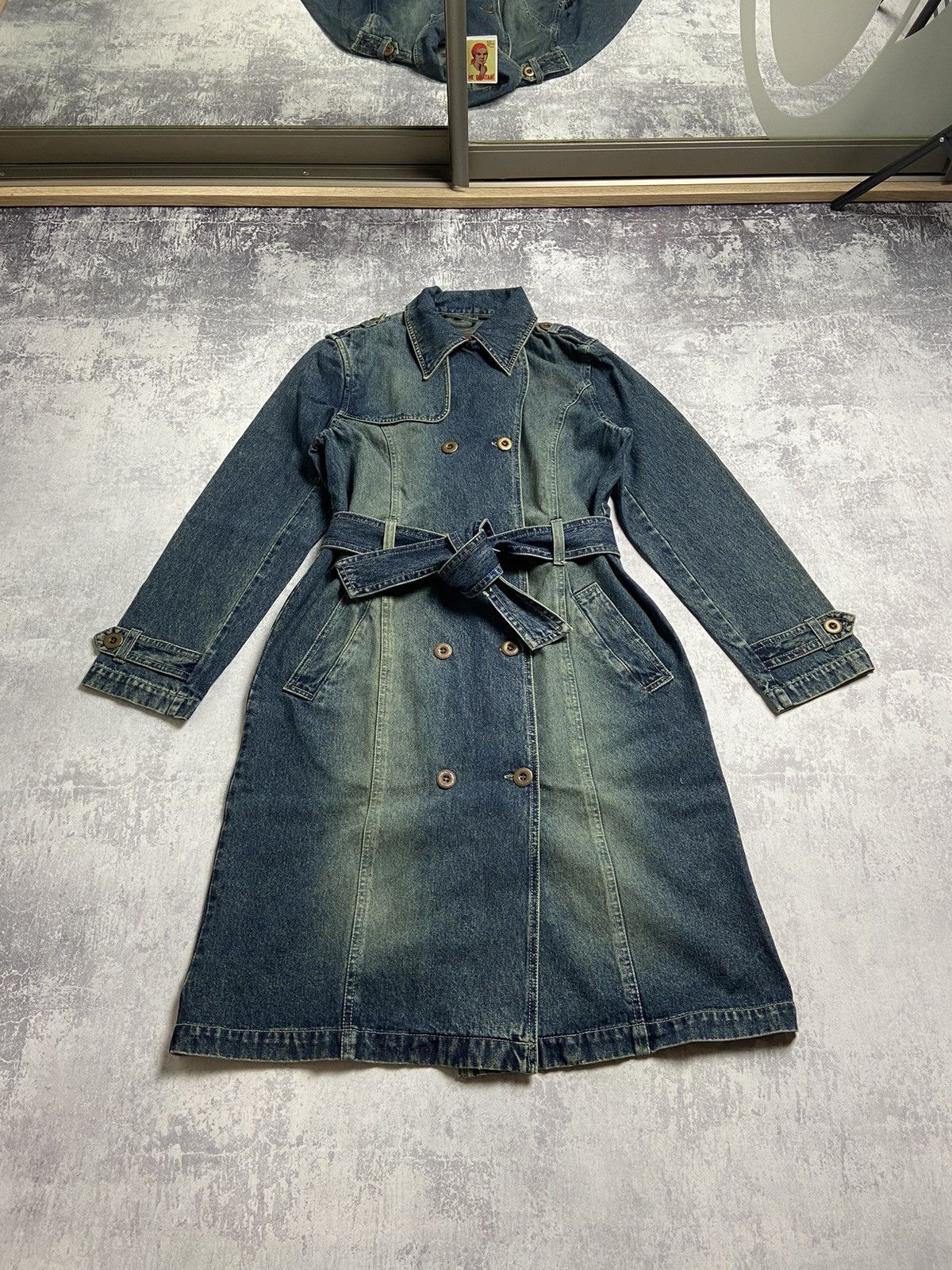 Vintage RARE Driver Distressed Y2K Rusty Denim Coat Leather | Grailed