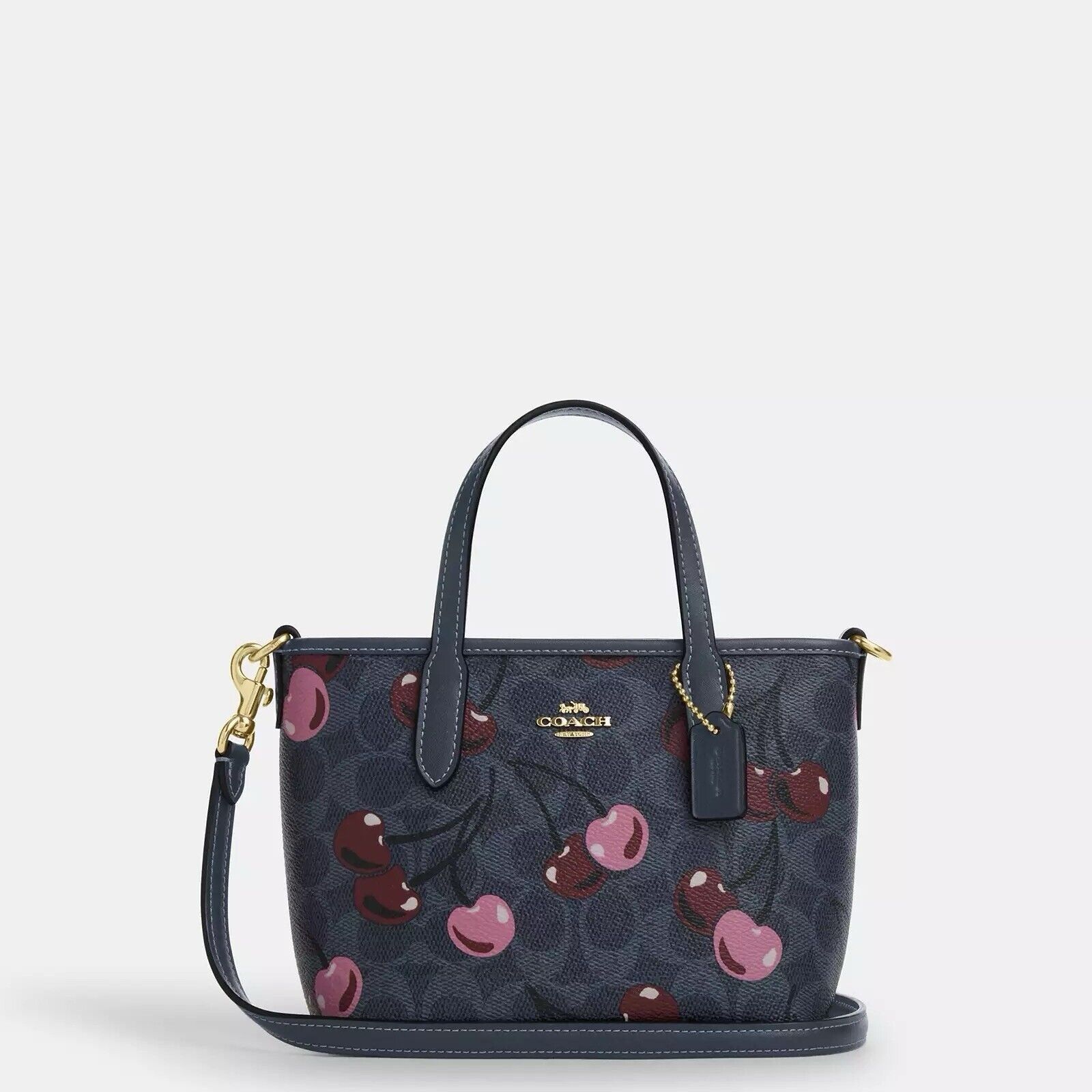 Coach NWT Coach City Mini Tote Bag Signature Canvas Cherry Print Size ONE SIZE - 1 Thumbnail