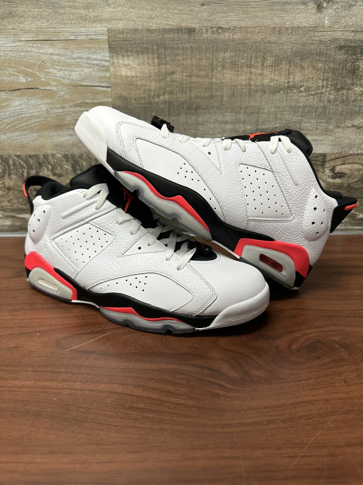 image of Jordan Brand 6 Low Infd White Size 12 Shoes in White/Red, Men's