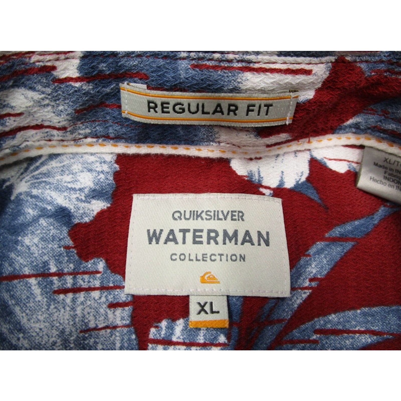Quiksilver Quiksilver Waterman Shirt Men's XL Red Floral Short Sleeve Button Up Size US XL / EU 56 / 4 - 3 Thumbnail