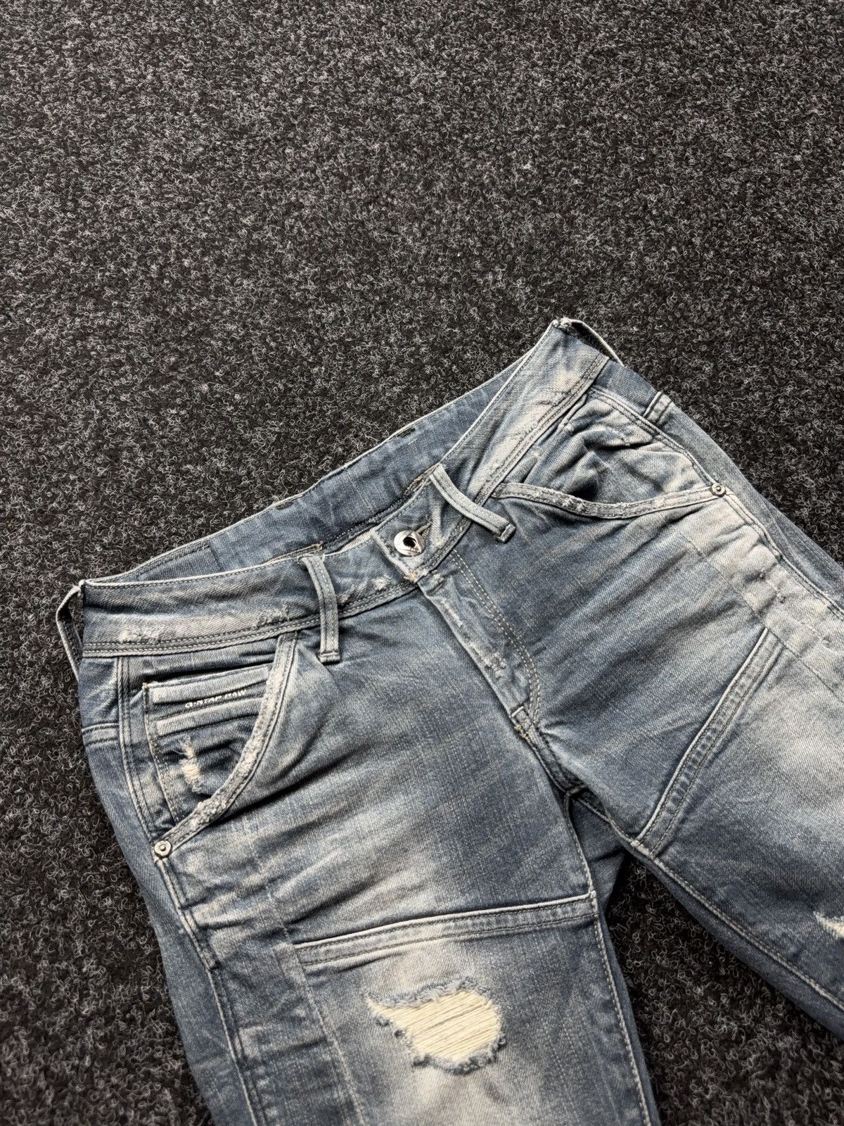G-Star G-Star RAW Avant Garde Rock Punk 3D Distressed Biker Jeans Size 27" / US 4 / IT 40 - 8 Thumbnail