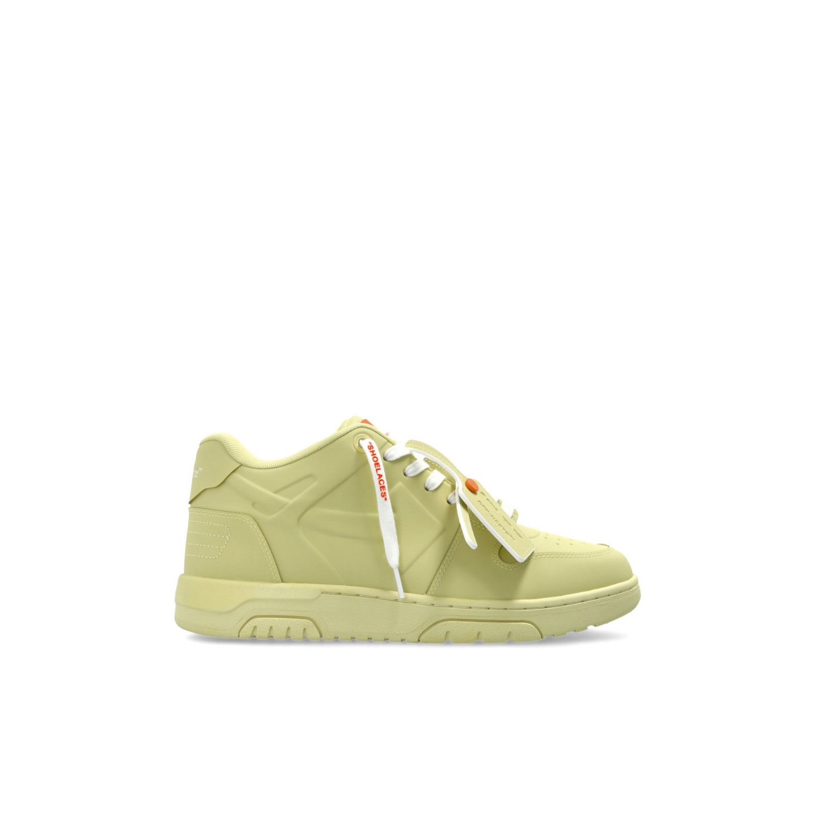 OFF-WHITE Out Of Office Green Leather Sneakers New & Authent