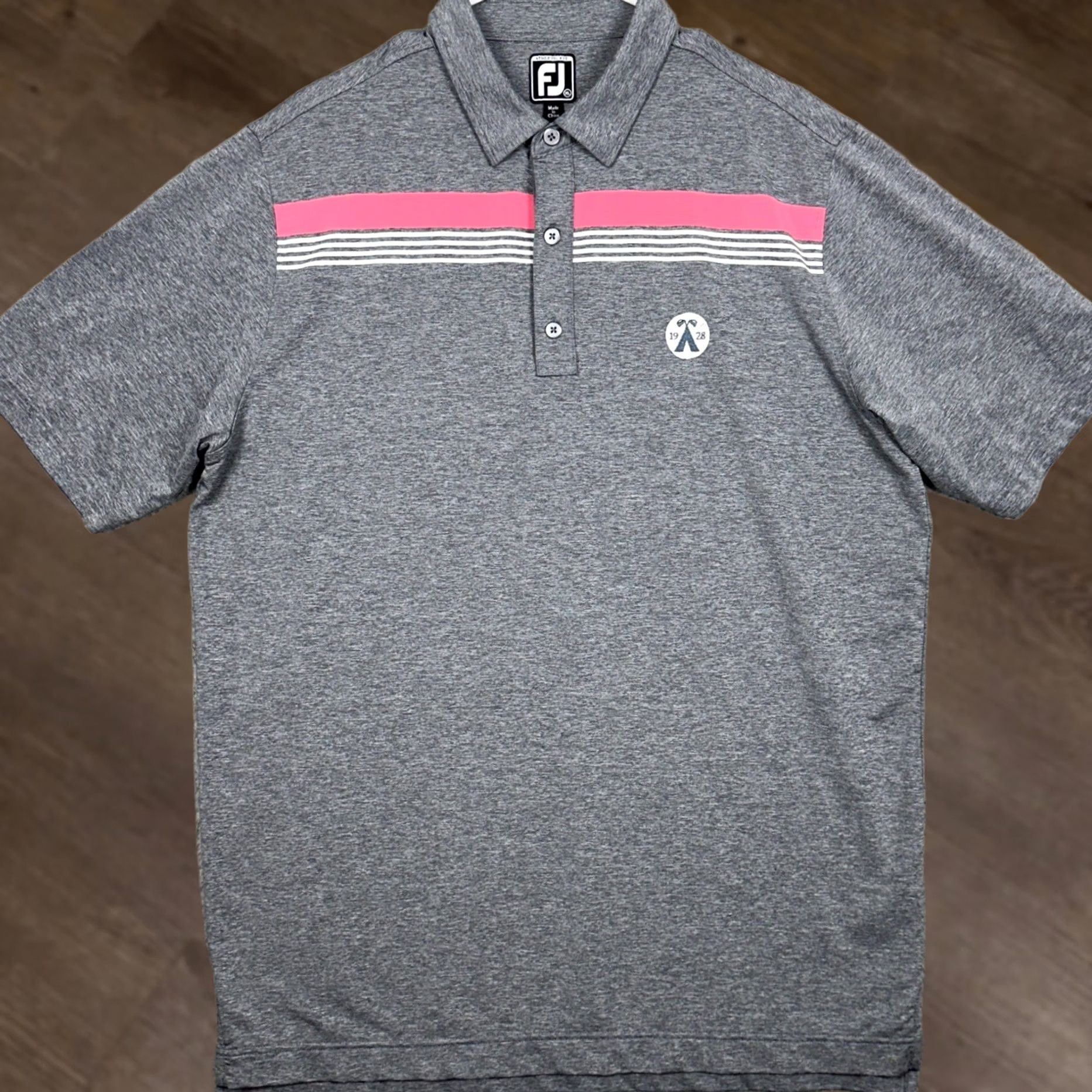 Footjoy FootJoy Polo Shirt XL Gray Heather Athletic Fit Golf Short Sleeve Collared Logo 1928 Mens Size US XL / EU 56 / 4 - 1 Thumbnail