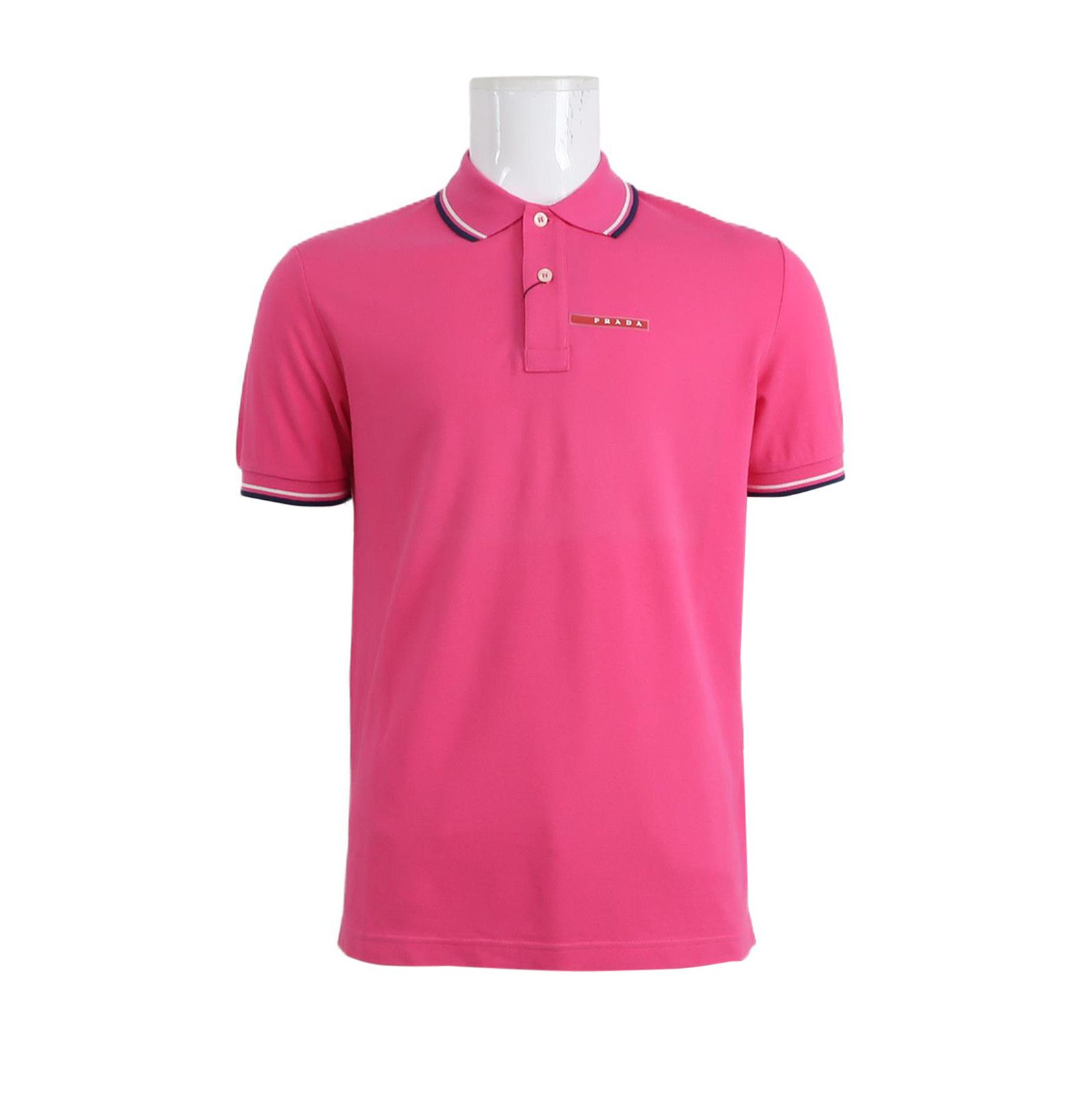 Prada Prada Cotton Logo Polo Shirt in Pink 0089 Size M / US 6-8 / IT 42-44 - 1 Thumbnail