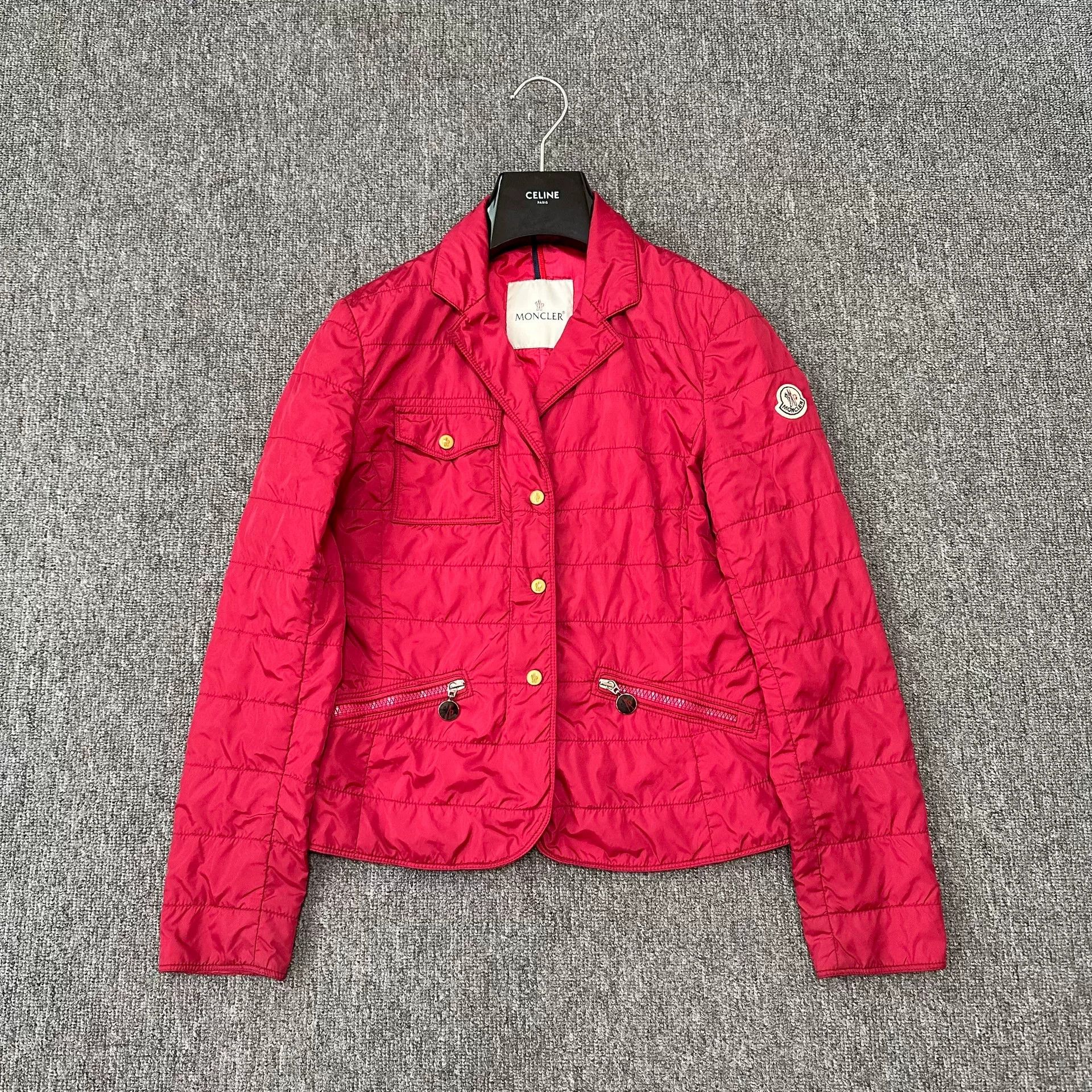 Moncler Moncler Red Zip Jacket Size S / US 4 / IT 40 - 1 Thumbnail